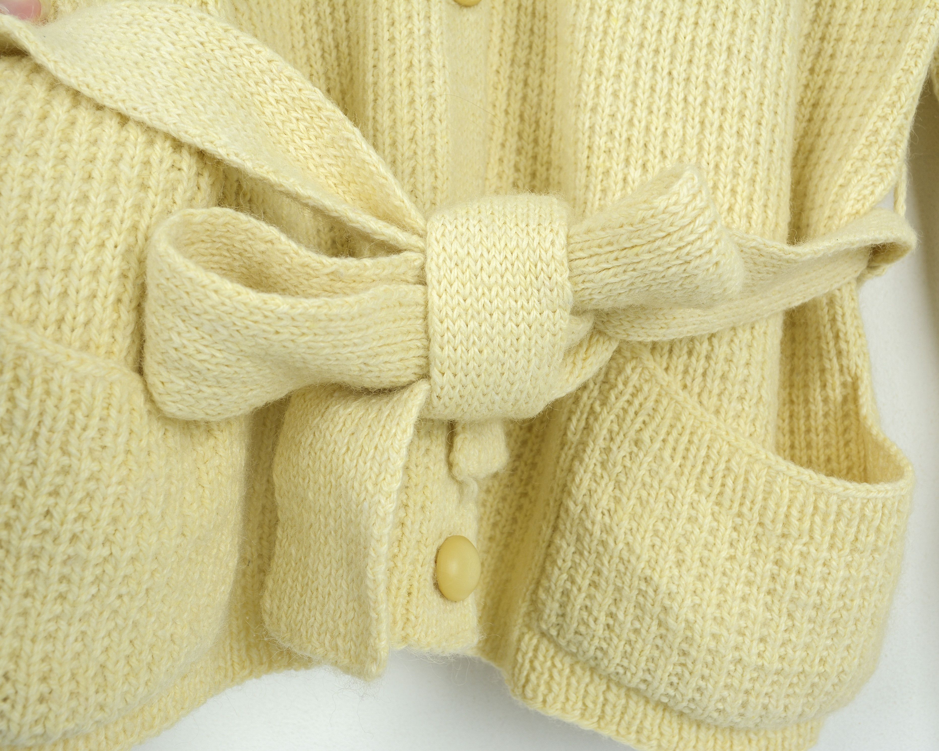 Other × Vintage XL Wool Cardigan Sweater Jumper Cable Knit Button Up Belted Size XL / US 12-14 / IT 48-50 - 9 Thumbnail