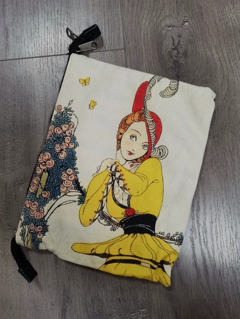 Y's Y's Retro Girl Cherry Blossom Clutch Storage Bag Size ONE SIZE - 2 Thumbnail