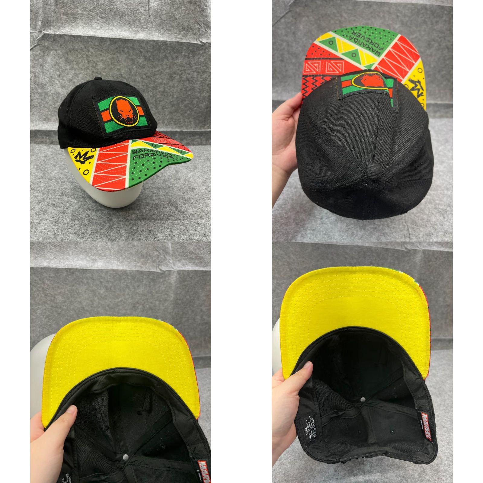 Vintage Marvel Black Panther Hat Cap Snap Back Adult One Size Red Size US 35 - 8 Thumbnail