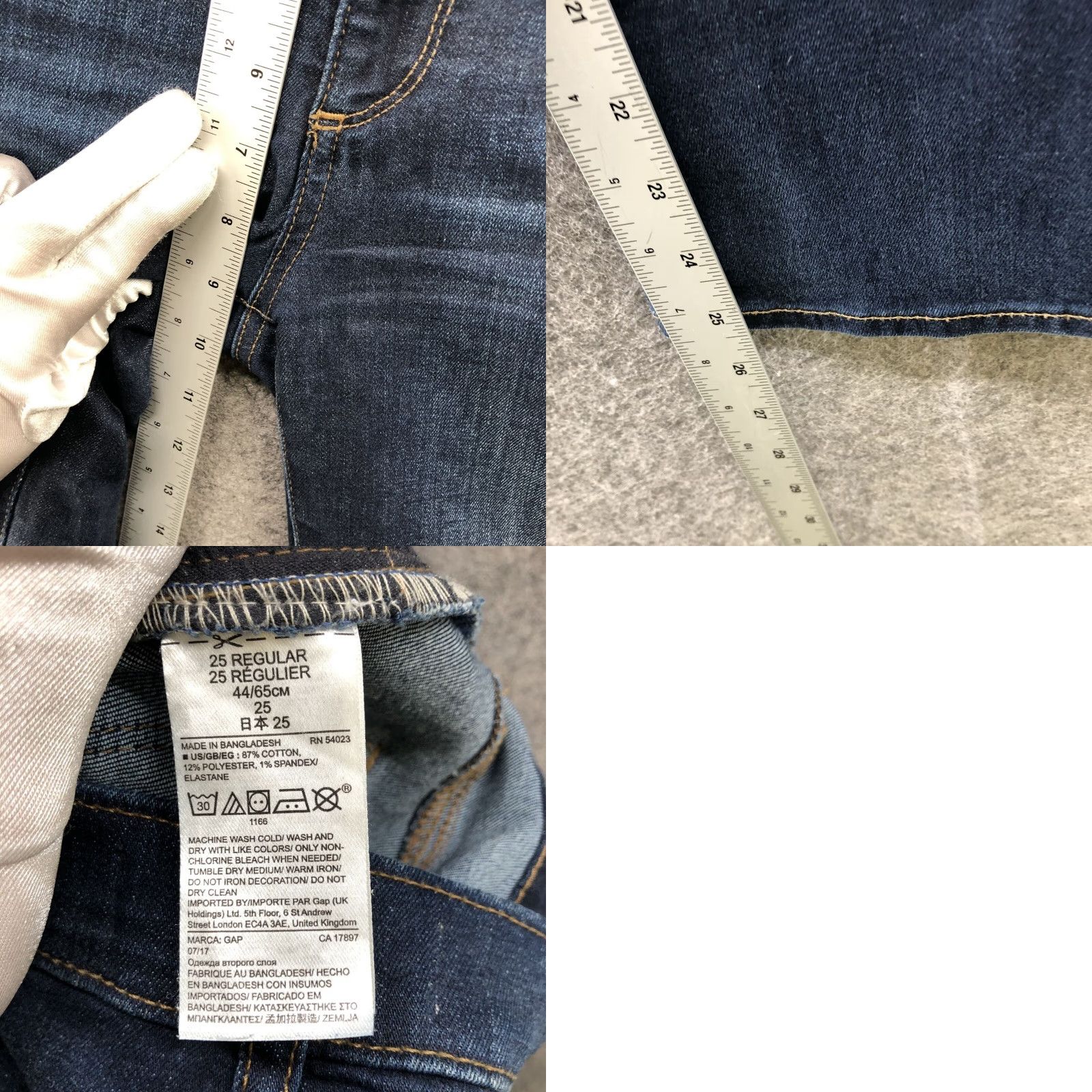 Gap Gap Crop Flare High Rise Jean Womens 25R Blue Dark Wash Stretch Denim Cotton Blend 5-Pocket Inseam 25in Slim Cropped Size 42" / US 20 - 8 Thumbnail