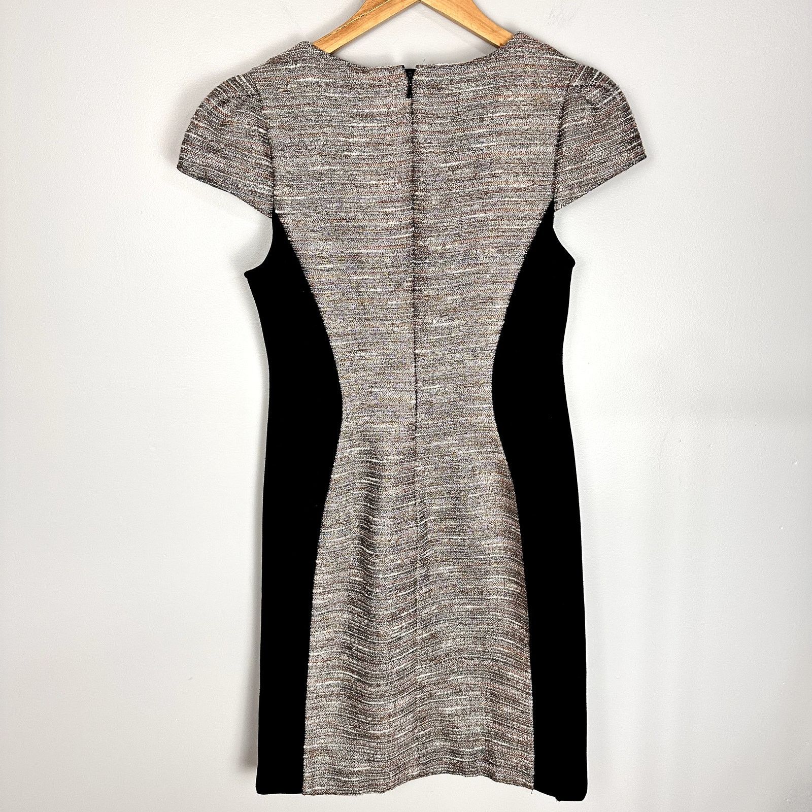 Anthropologie Moulinette Soeurs Grisaille Metallic Tweed Sheath Dress 4 Size S / US 4 / IT 40 - 8 Thumbnail