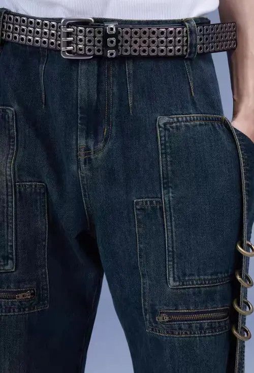 VIBE Retro Pioneer Deconstructed Pocket Washed Distressed Jeans Size US 32 / EU 48 - 7 Thumbnail