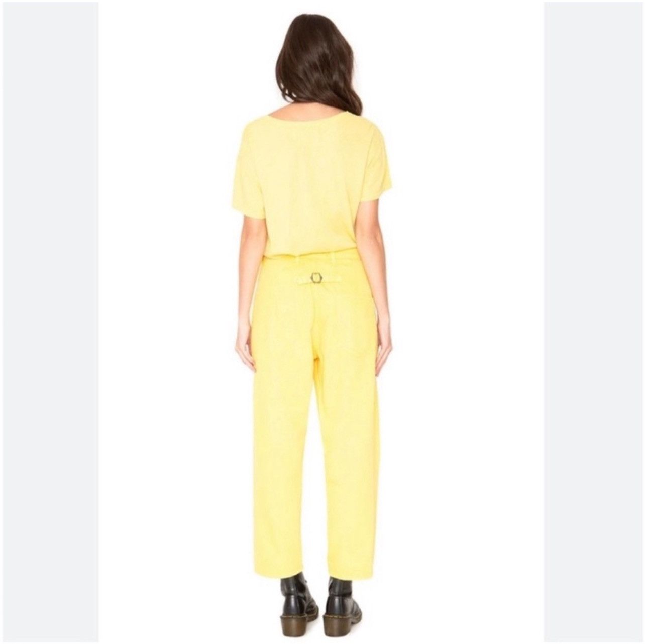 Free People × Sandrine Rose Sandriane Rose x Free People Yellow Cropped Wide-Leg Jeans Size 29" - 3 Thumbnail