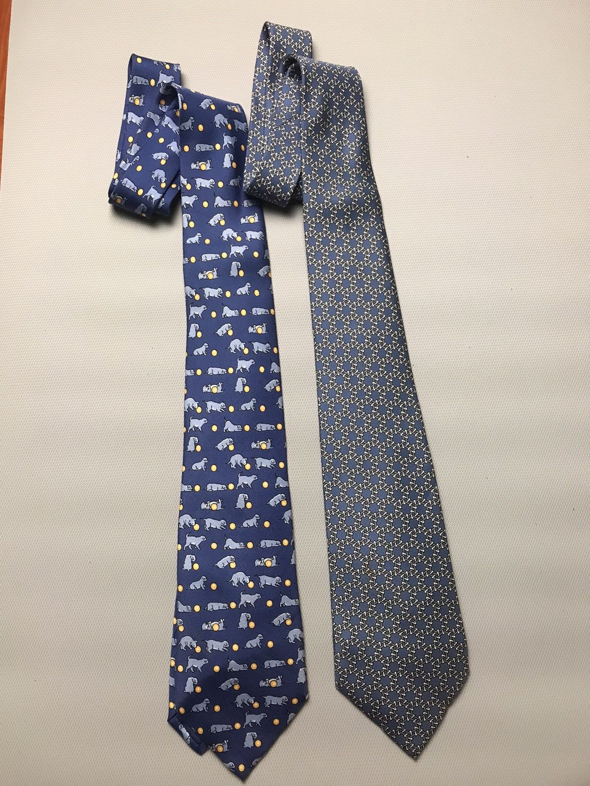 image of Combo Tie Hermes Made In France in Blue, Men's