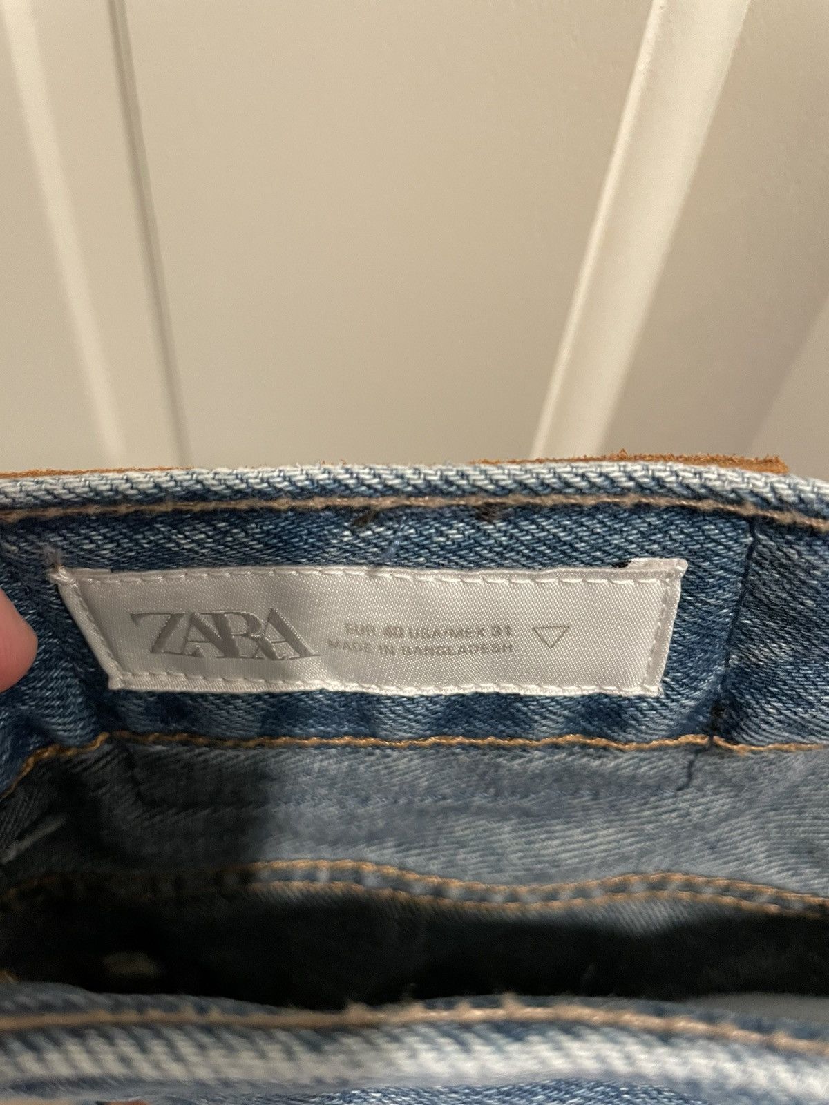 Zara Zara blue denim straight fit jeans Size US 31 - 2 Thumbnail