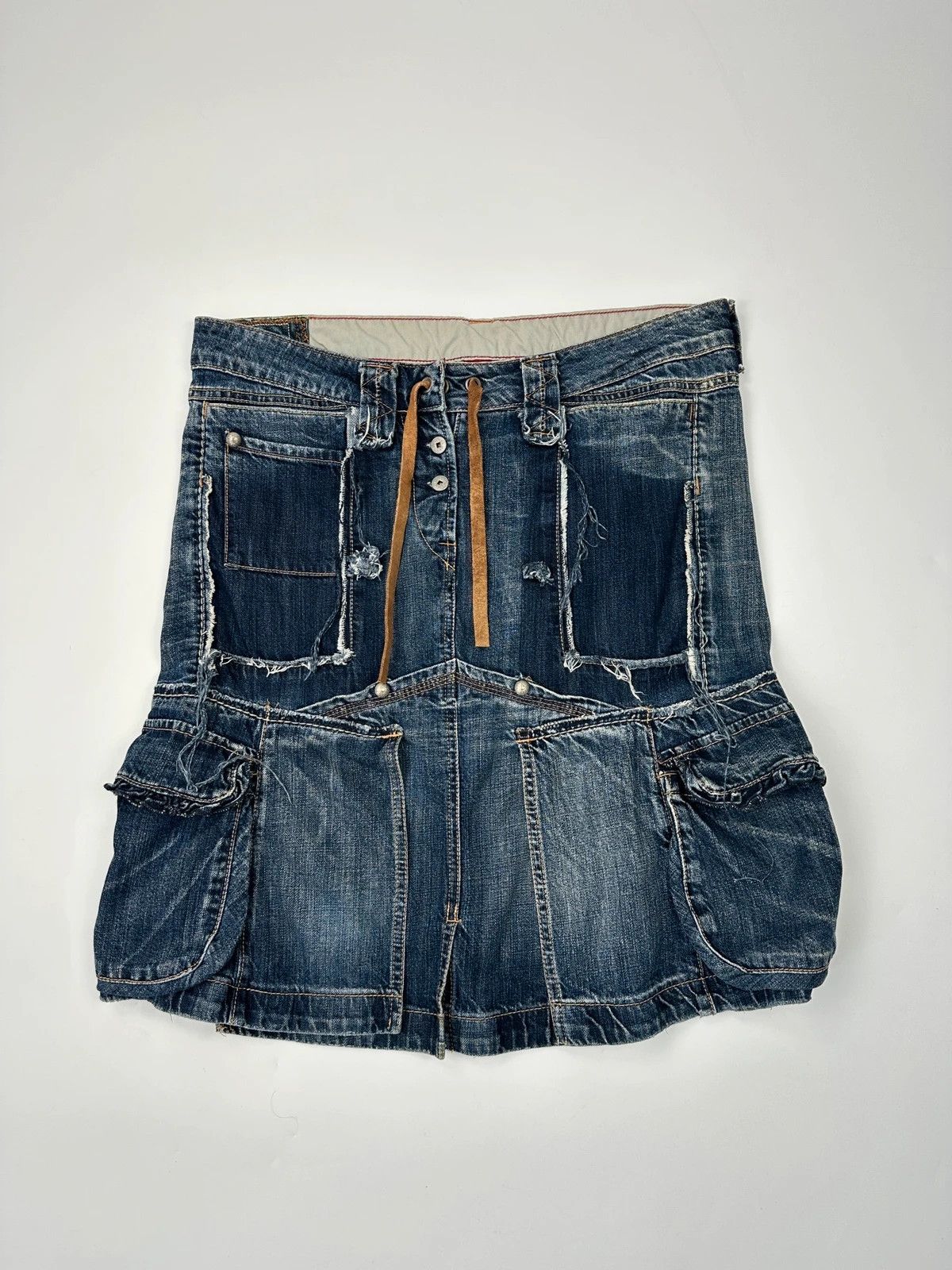 Marithe + Francois Girbaud Marithé + Francois Girbaud SS2001 Denim Destroy Skirt Size 27" / US 4 / IT 40 - 3 Thumbnail