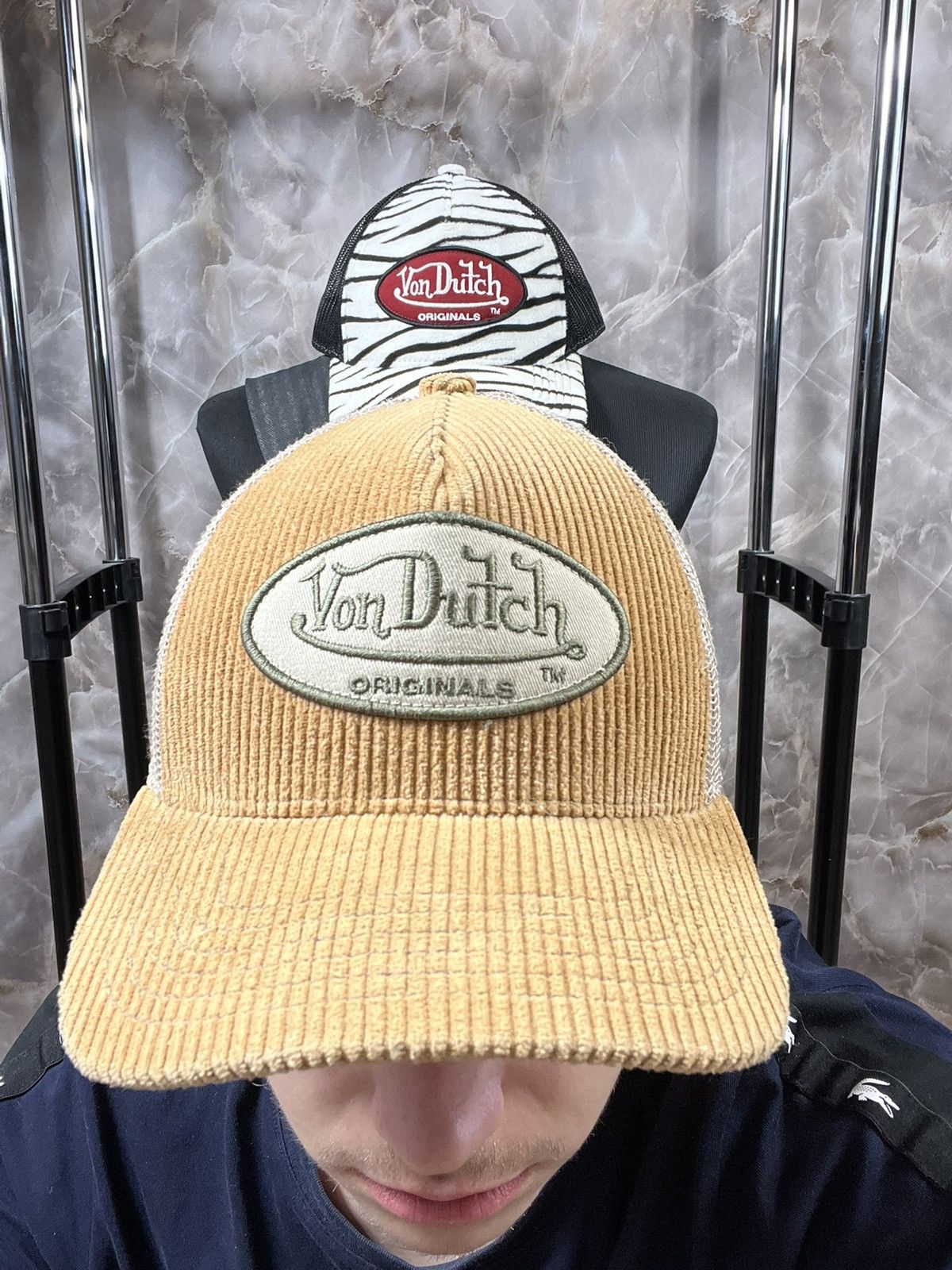 Vintage Von Dutch Corduroy Mesh Y2kCap