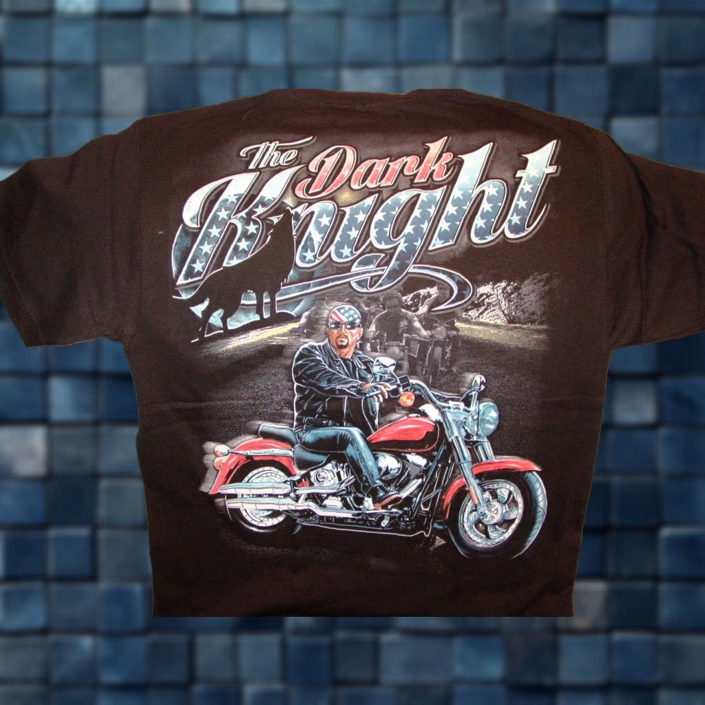 Vintage VINTAGE Motorcycle T-Shirt Men Large Black Graphic Tee The Dark Knight Motorcycle Theme Size US L / EU 52-54 / 3 - 1 Thumbnail