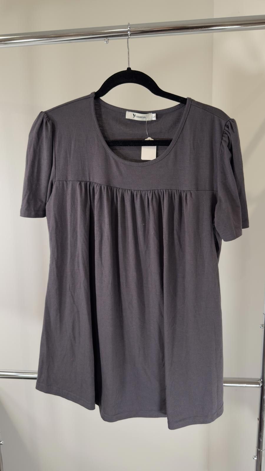 Designer Yidarton Women's Casual Short Sleeve Top - Gray Size L / US 10 / IT 46 - 1 Thumbnail