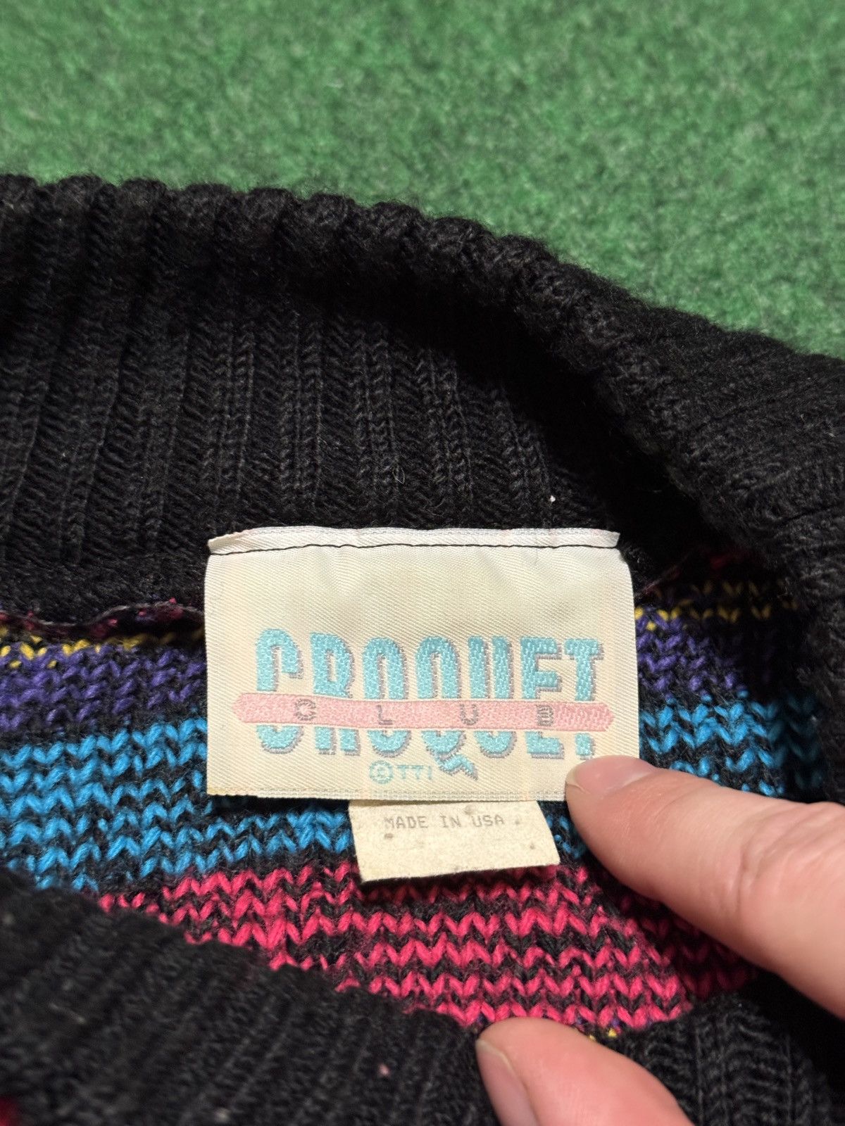 Vintage Vintage Croquet Club Womens Large Geometric Knit Sweater Size L / US 10 / IT 46 - 2 Thumbnail