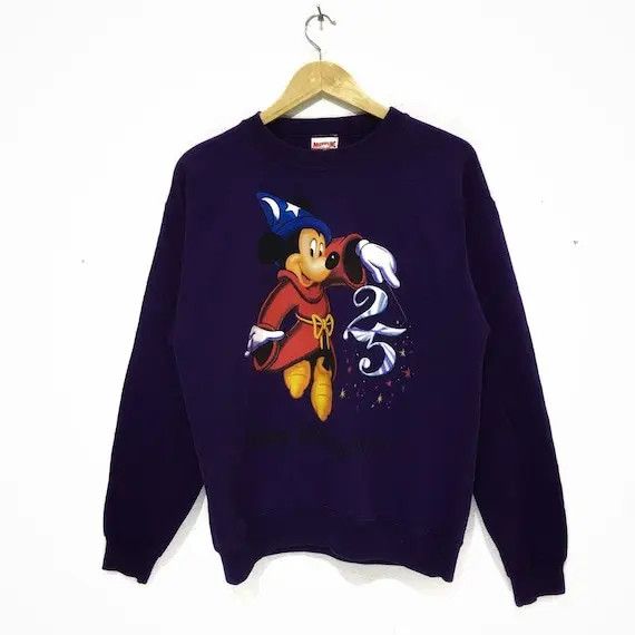 Mickey Mouse × Vintage Vtg MICKEY MOUSE Wizard Sweatshirt Disney Theme Park Size US M / EU 48-50 / 2 - 1 Thumbnail