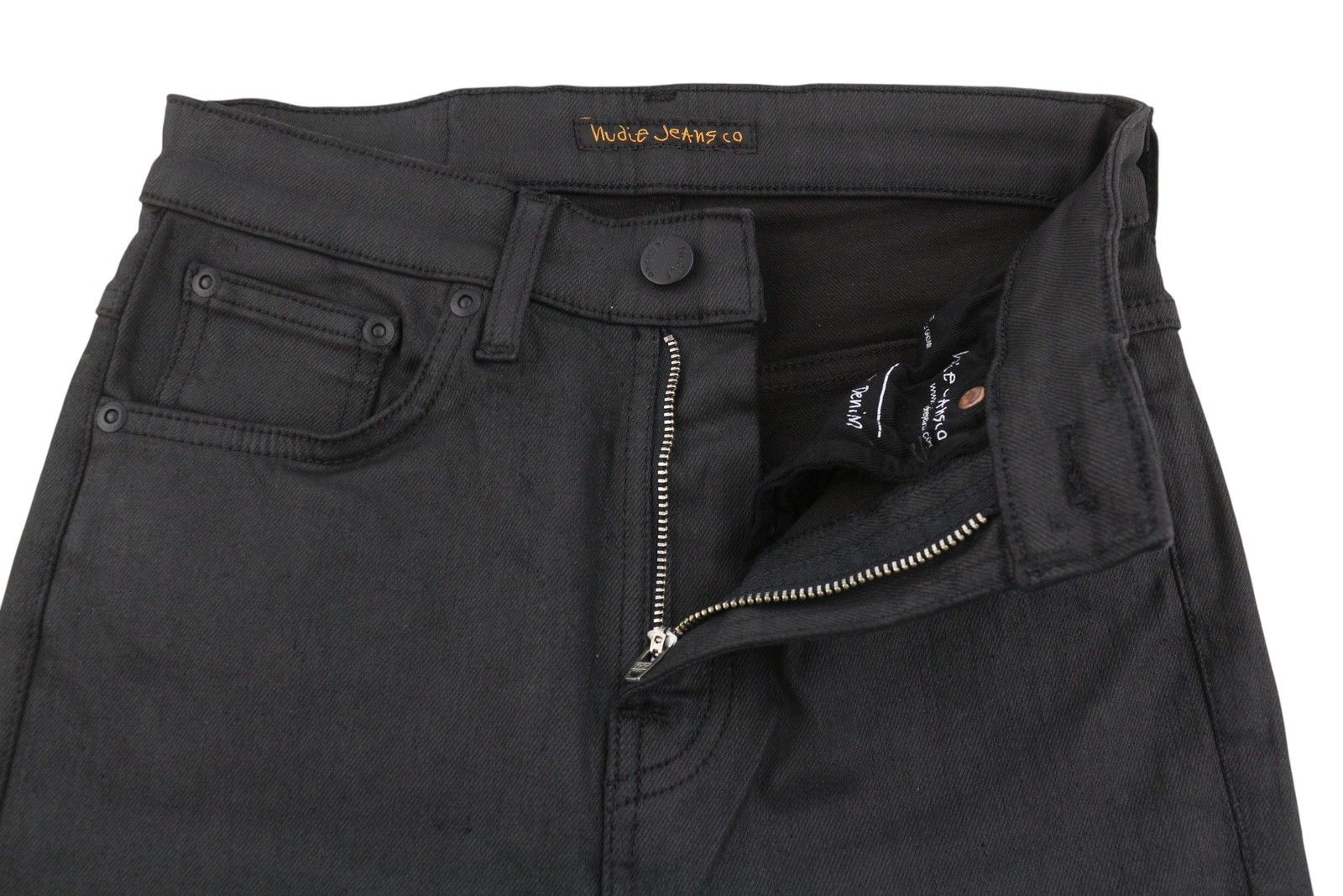 Nudie Jeans HIGHTOP TILDE BLACK W27/L32 Coated Skinny Jeans 87254 Size 27" / US 4 / IT 40 - 4 Thumbnail