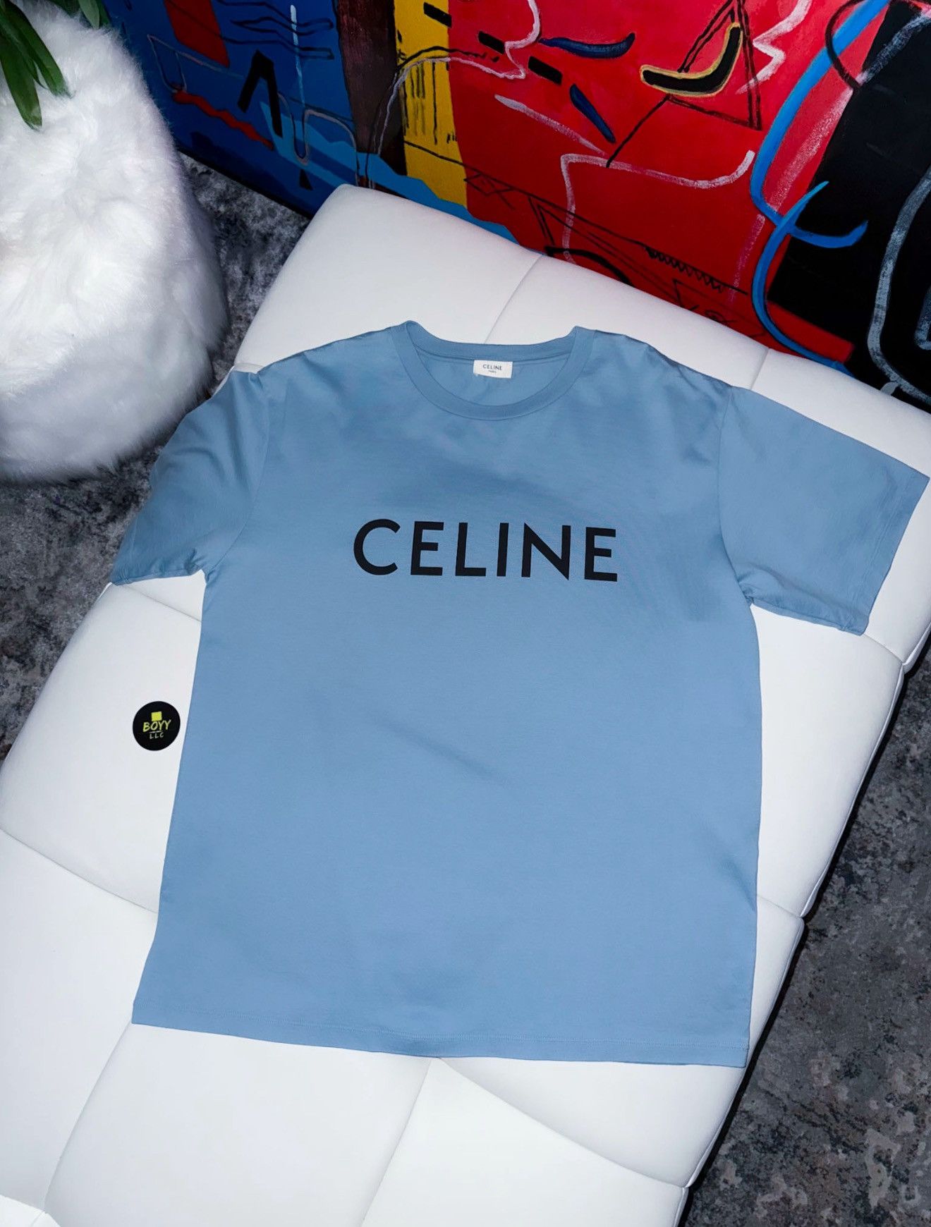Celine CELINE Men T-Shirts RX02R507Z BLUE | Grailed