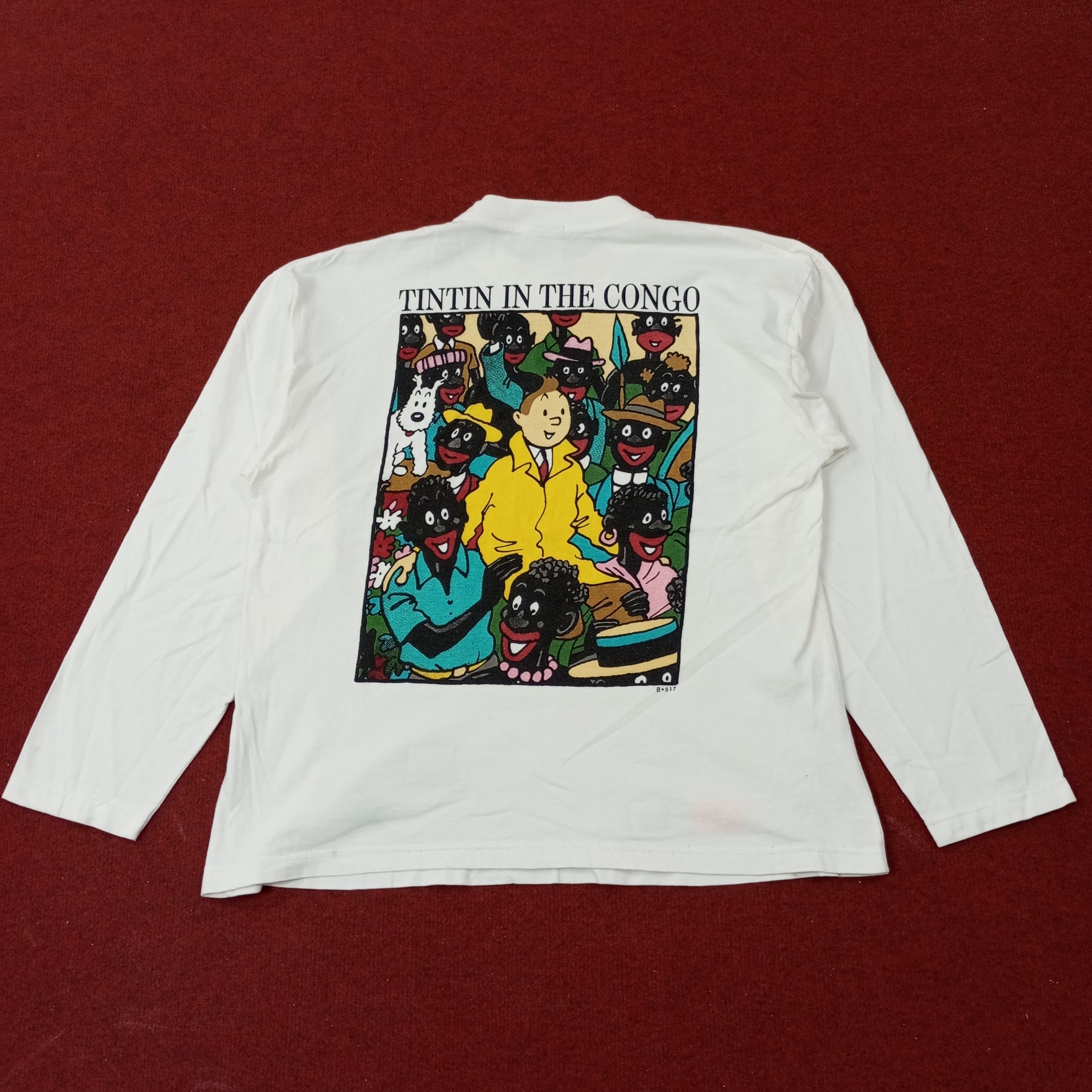 Vintage The Adventures Of Tintin Cartoon Tshirt c239n48 Size US L / EU 52-54 / 3 - 1 Thumbnail
