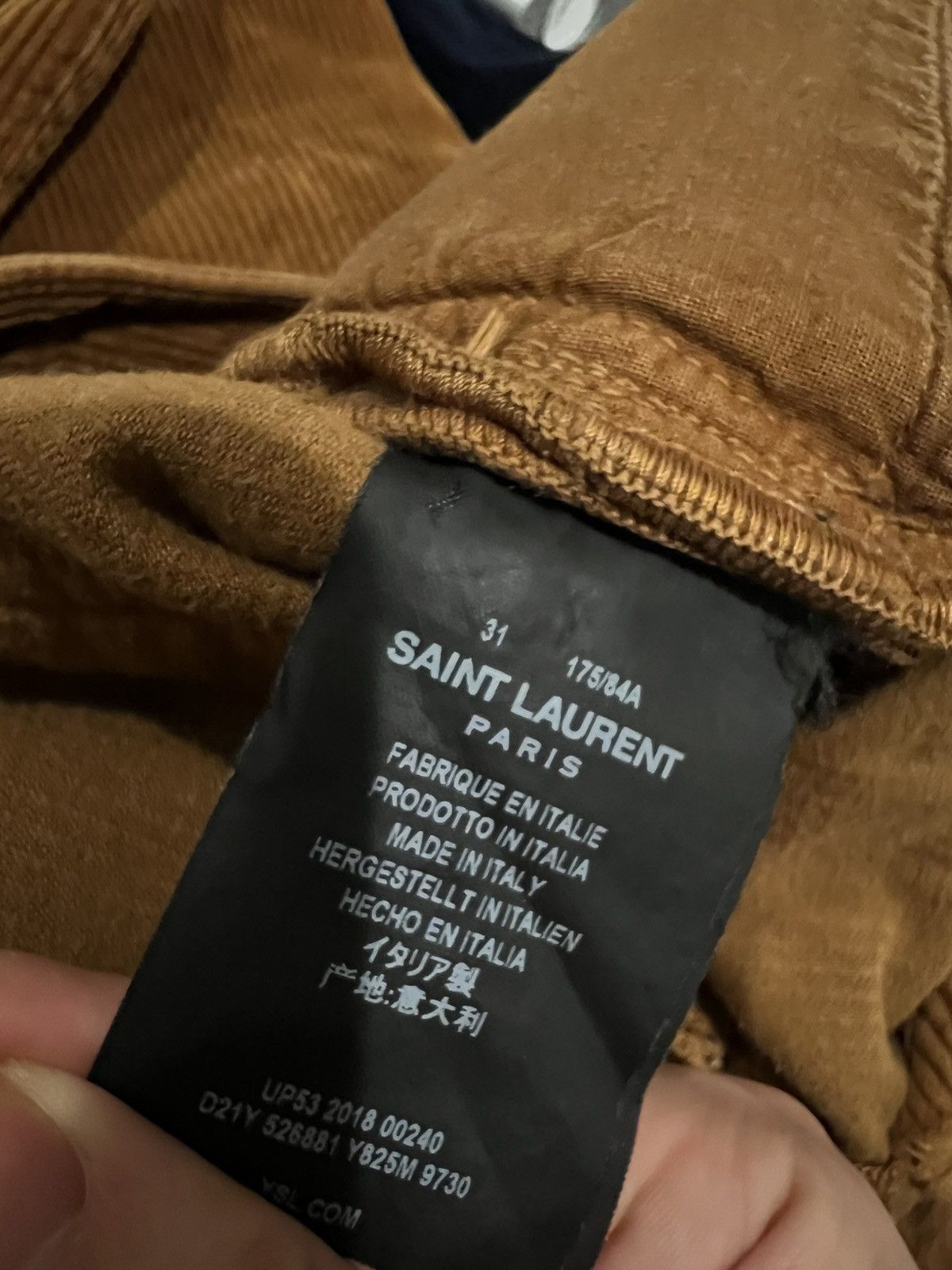 Saint Laurent Paris *RARE* FW18 Gold Corduroy Pants 31 Hedi Slimane Cords Hedi Size US 31 - 7 Thumbnail