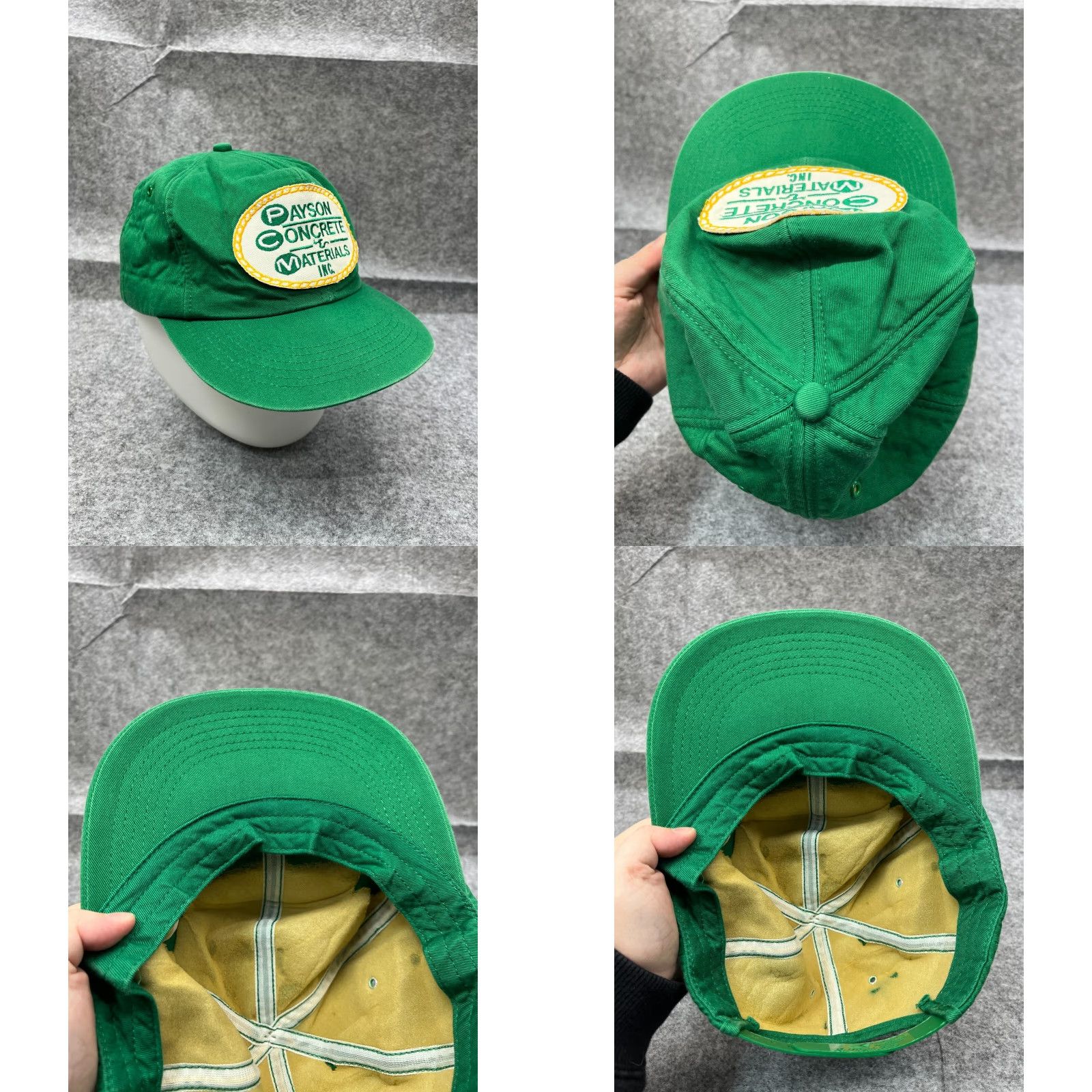 Vintage Payson Concrete Materials Inc Hat Cap Snap Back Adult One Size Green Cotton Size ONE SIZE - 8 Thumbnail