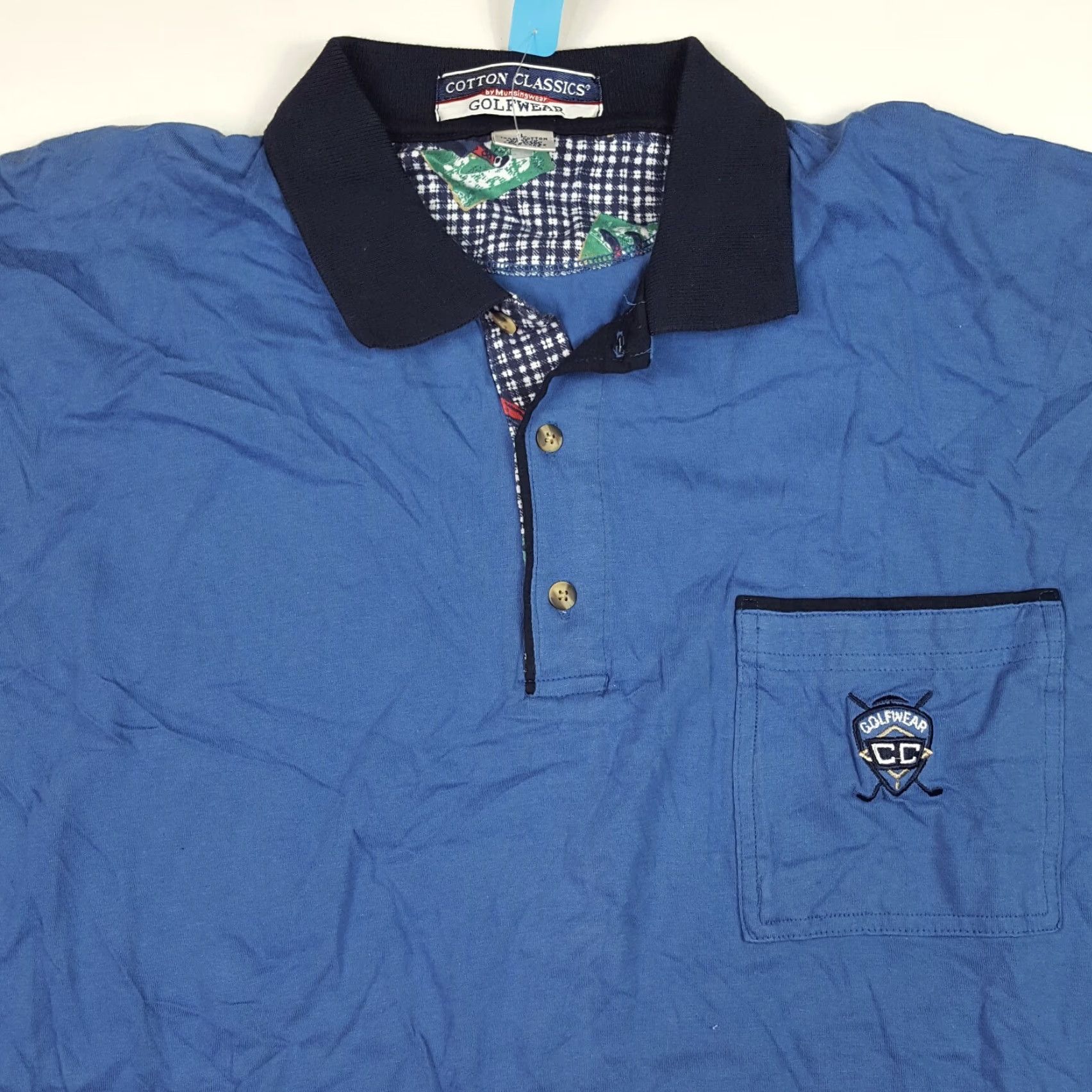 Vintage VINTAGE MunsingWear Polo Shirt Shirt Men Blue Size L Short Sleeve Casual Polo Shirt 90s Golf Preppy Retro Sports Size US L / EU 52-54 / 3 - 2 Thumbnail