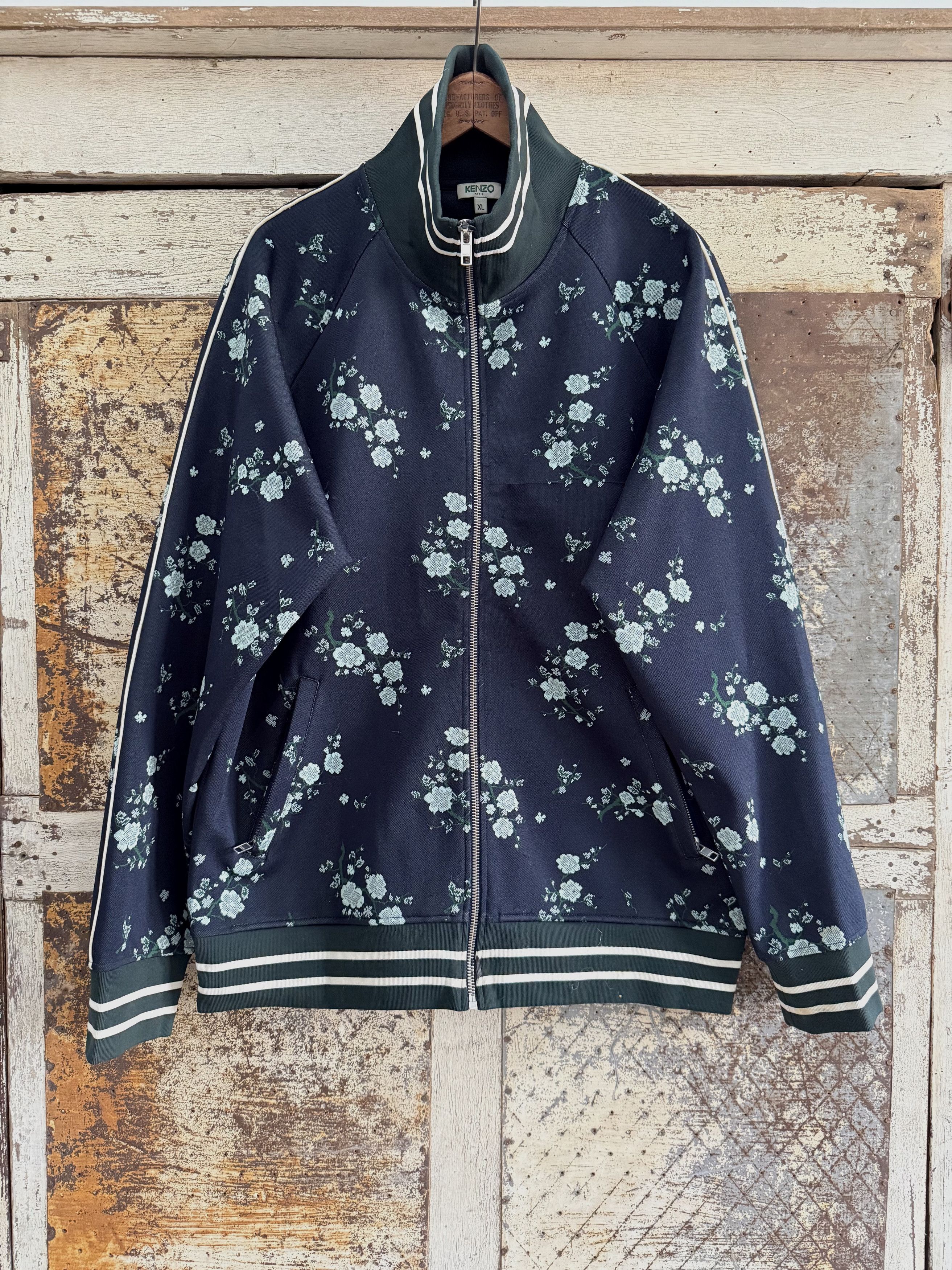 Kenzo Kenzo Cheongsam Flower Track Jacket In Navy Size US M / EU 48-50 / 2 - 1 Thumbnail