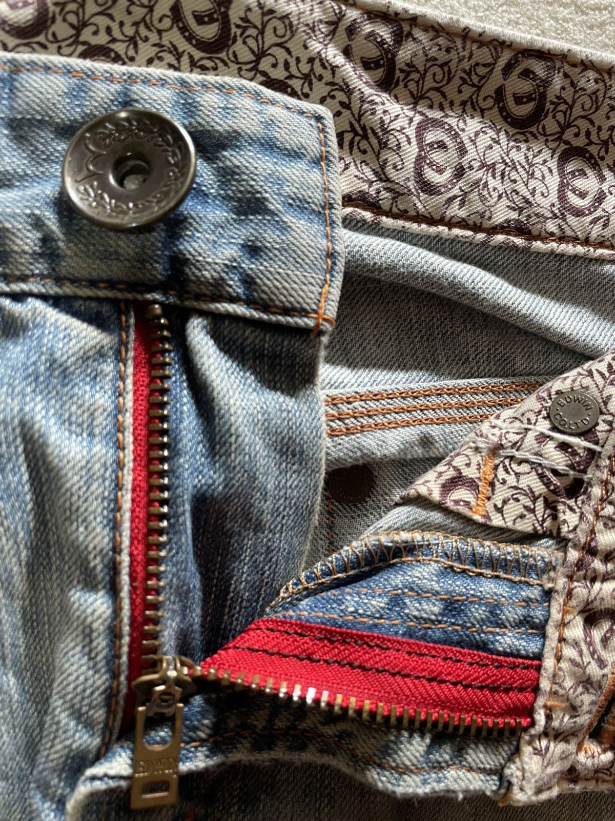 Edwin Vintage Edwin Boot Cut Mudwash Faded Distress Denim Jeans Size US 32 / EU 48 - 6 Thumbnail