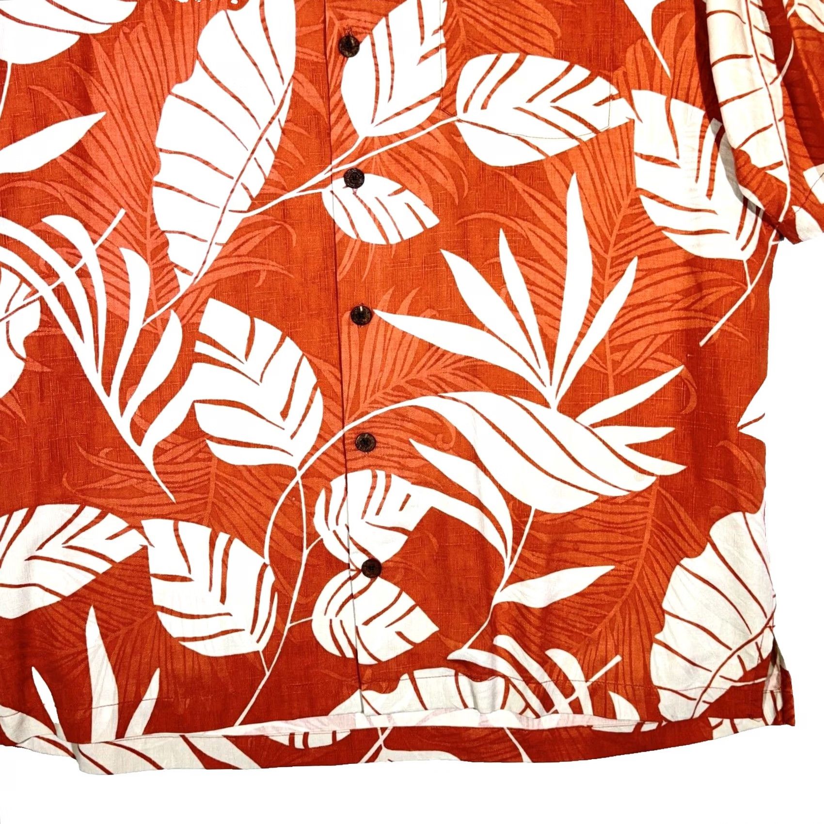 Tommy Bahama Tommy Bahama Shirt Men’s Large Orange Silk Tropical Floral Print Short Sleeve Size US L / EU 52-54 / 3 - 6 Thumbnail
