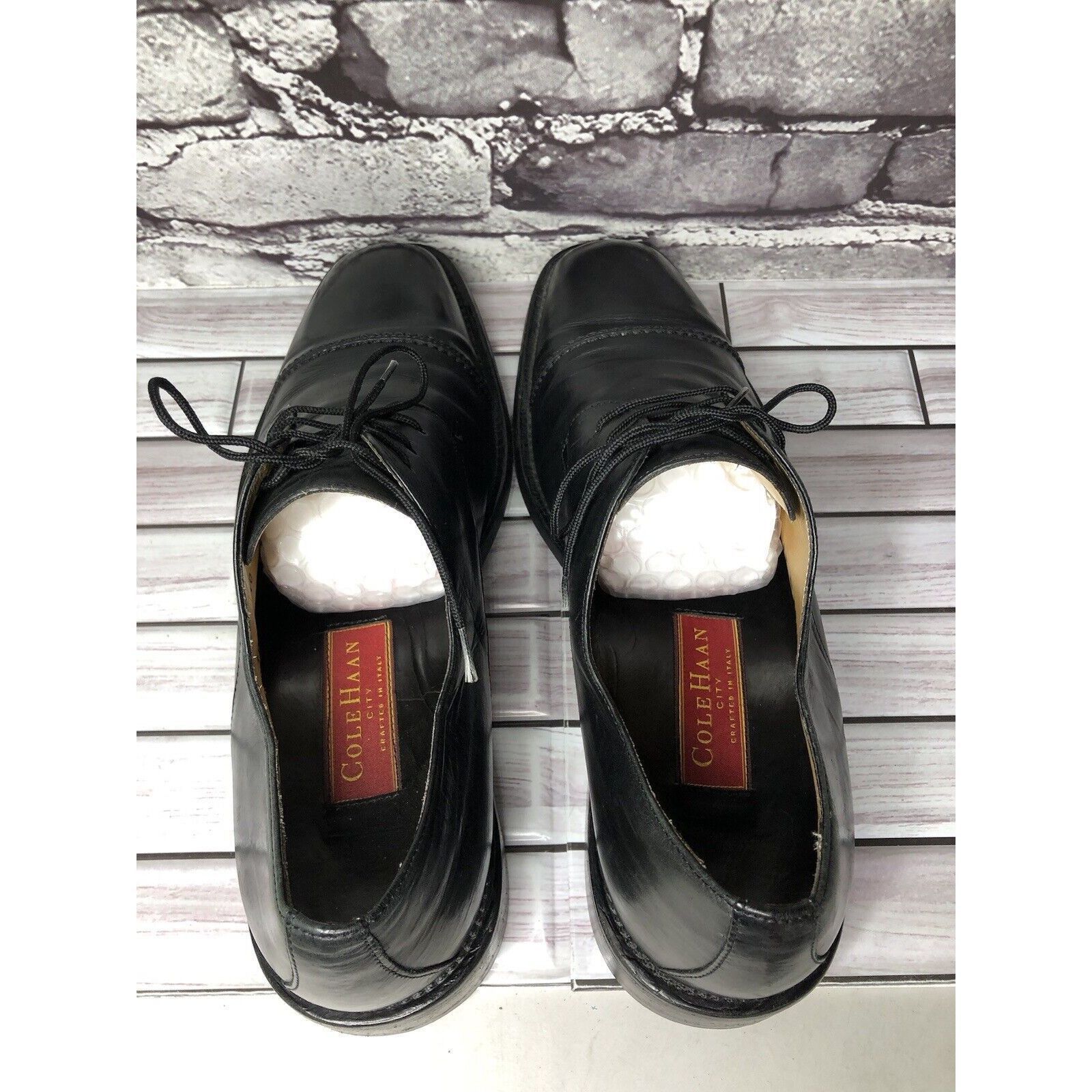 Cole Haan Cole Haan City Black Leather Cap Toe Oxfords Dress Shoes Men Size US 10.5 / EU 43-44 - 5 Thumbnail