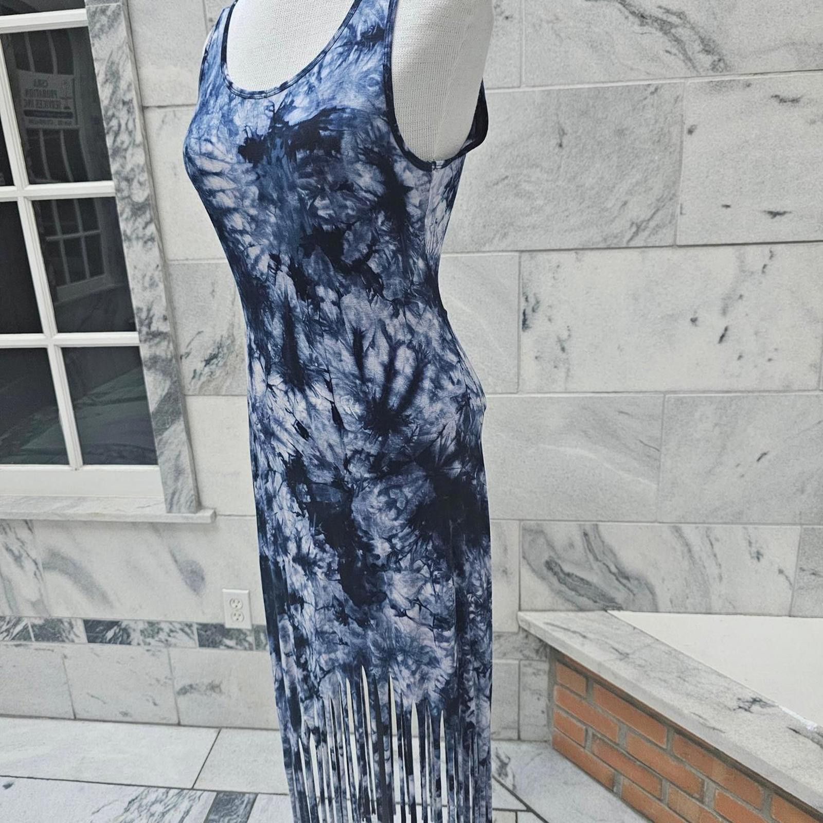Other Women's White and Blue Tie-Dye Dress Size M / US 6-8 / IT 42-44 - 2 Thumbnail