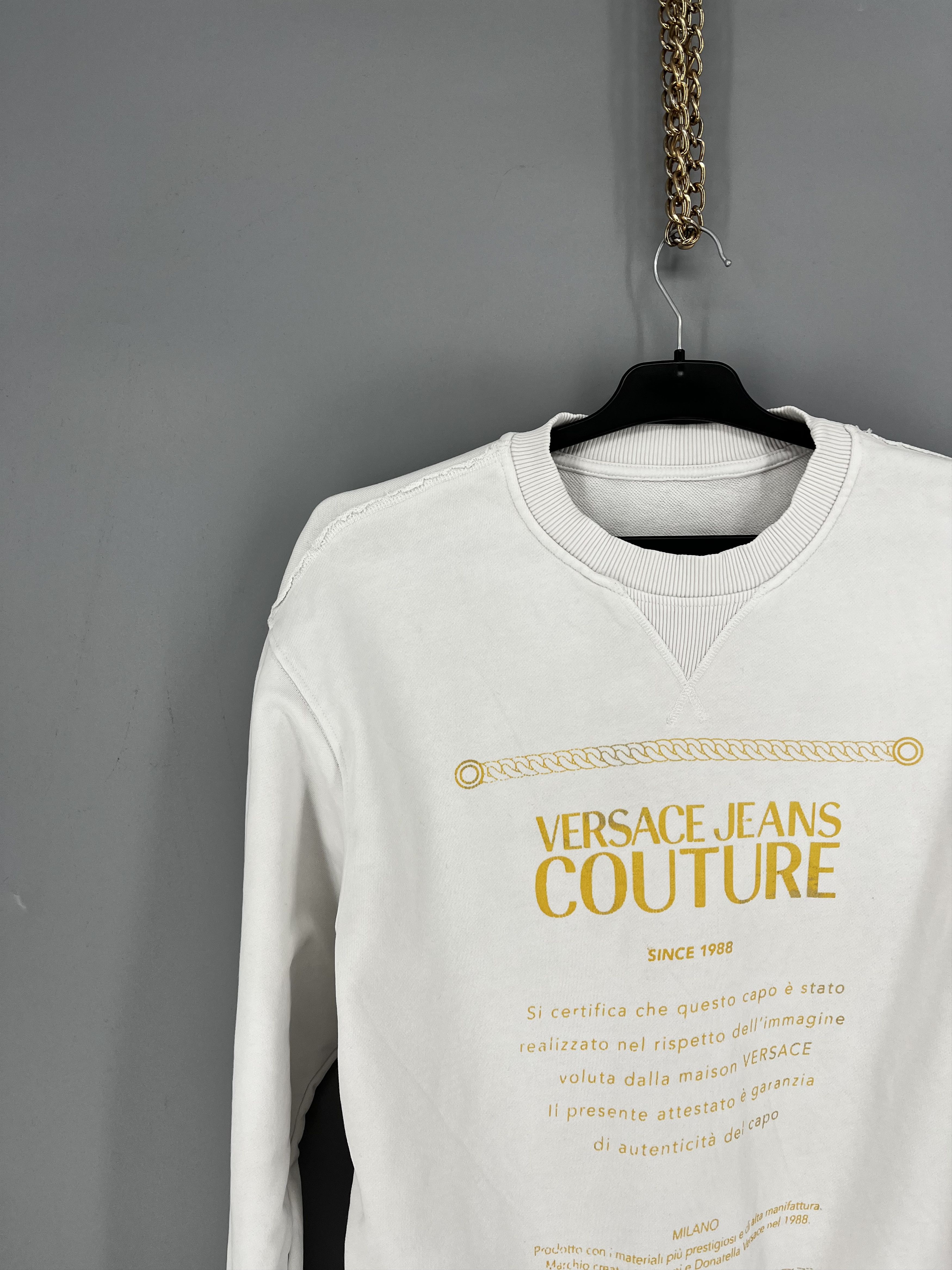 Versace Versace Jeans Couture Men's White Gold Logo Hooded Size US S / EU 44-46 / 1 - 4 Thumbnail
