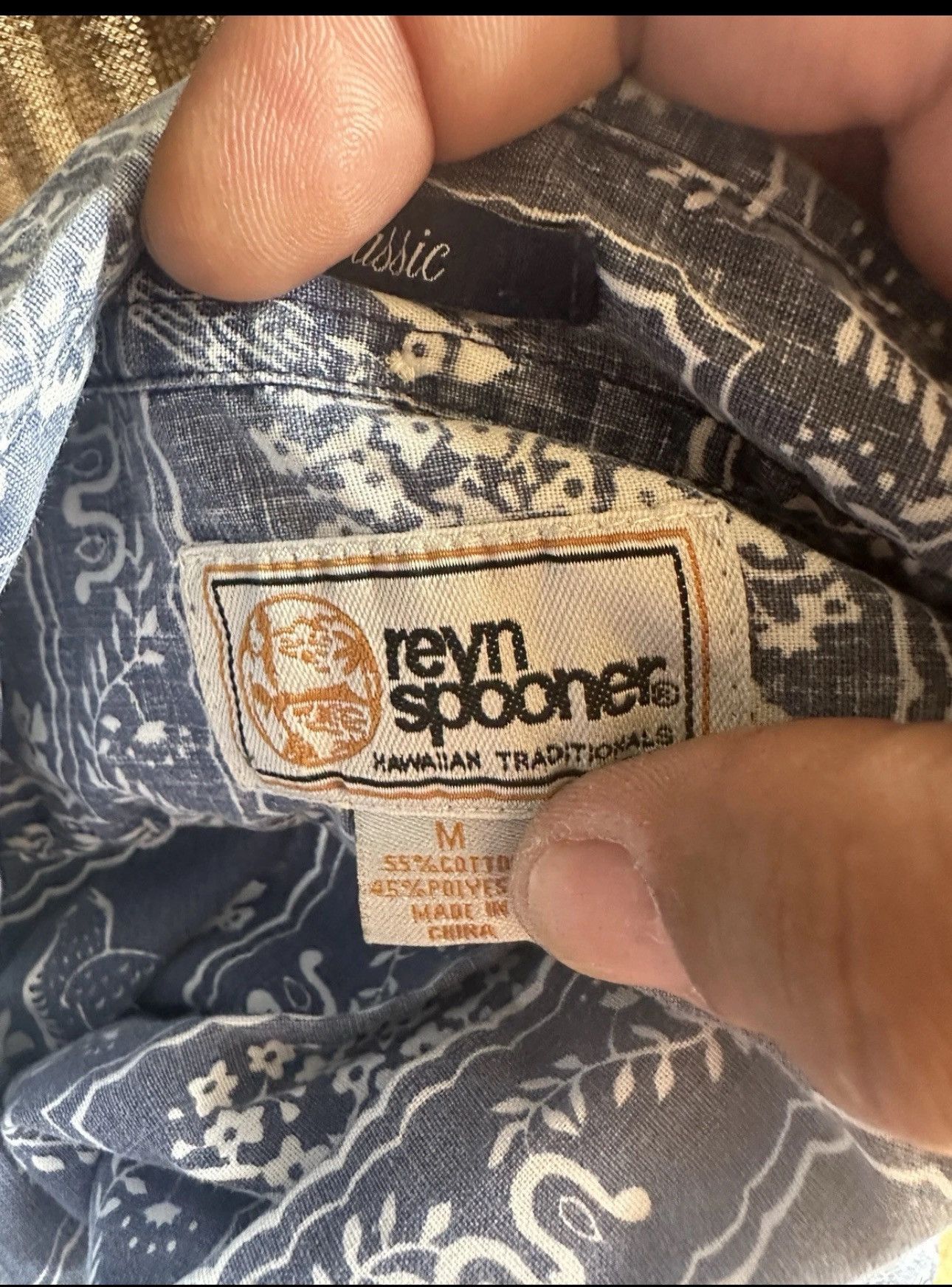 Reyn Spooner PreOwned Reyn Spooner Hawaiian Print 3/4 Button Blue Men's M Size US M / EU 48-50 / 2 - 4 Thumbnail