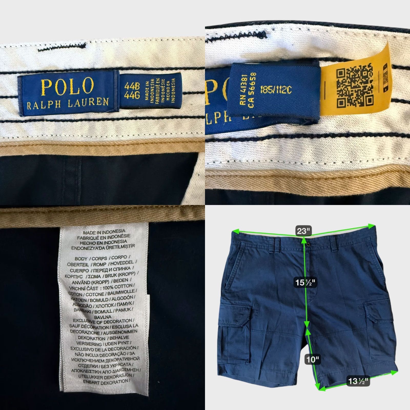 Ralph Lauren Ralph Lauren Gellar Classic-Fit Cargo Short Navy Blue Men's Size 44B 100% Cotton Big & Tall Casual Cargo Pocket Navy Blue Mens Size US 44 / EU 60 - 8 Thumbnail