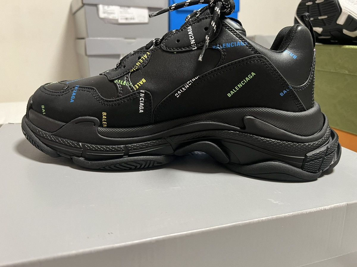 Balenciaga Balenciaga Triple S All Over Black/Multicolor Size US 11 / EU 44 - 5 Thumbnail