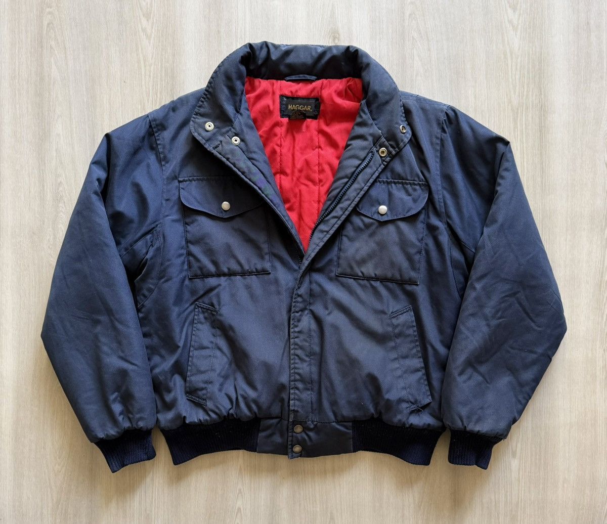 Haggar Vtg Haggar Puffer Bomber w/ Hidden Hood Sz M *stains 90s 80s Size US M / EU 48-50 / 2 - 1 Thumbnail