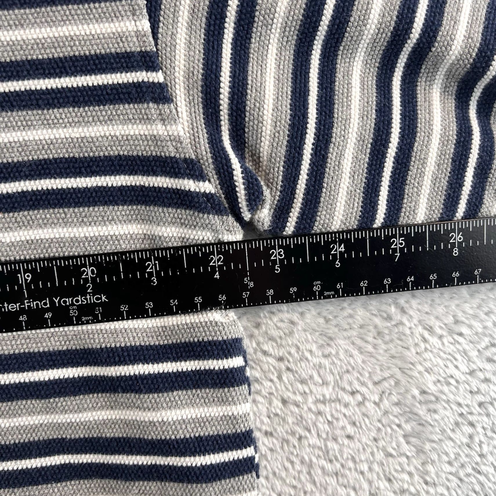 Levi's Levi's T-Shirt Crew Neck Men L White Gray Blue Striped Short Sleeve Classic Outdoor Waffle Knit Size US L / EU 52-54 / 3 - 5 Thumbnail