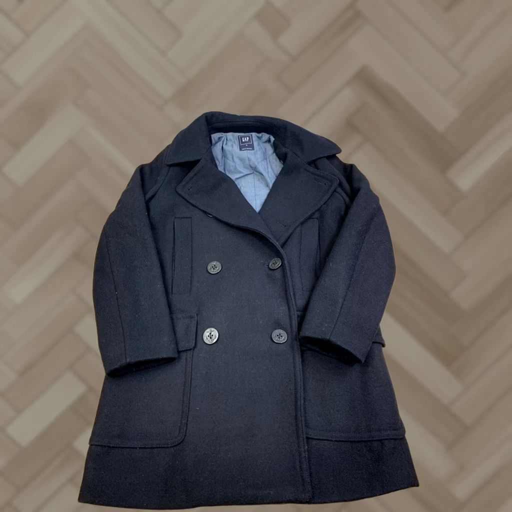 Gap Gap Pea Coat Wool Blend Mens M Long True Navy Blue 12774 Size US M / EU 48-50 / 2 - 1 Thumbnail