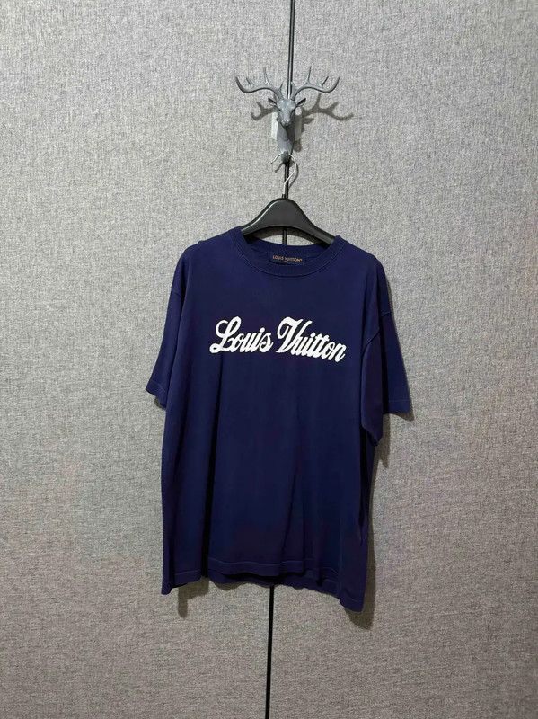 Louis Vuitton Louis Vuitton Blue Wool Logo Embroidered Knitwear 0089 Size US S / EU 44-46 / 1 - 1 Thumbnail