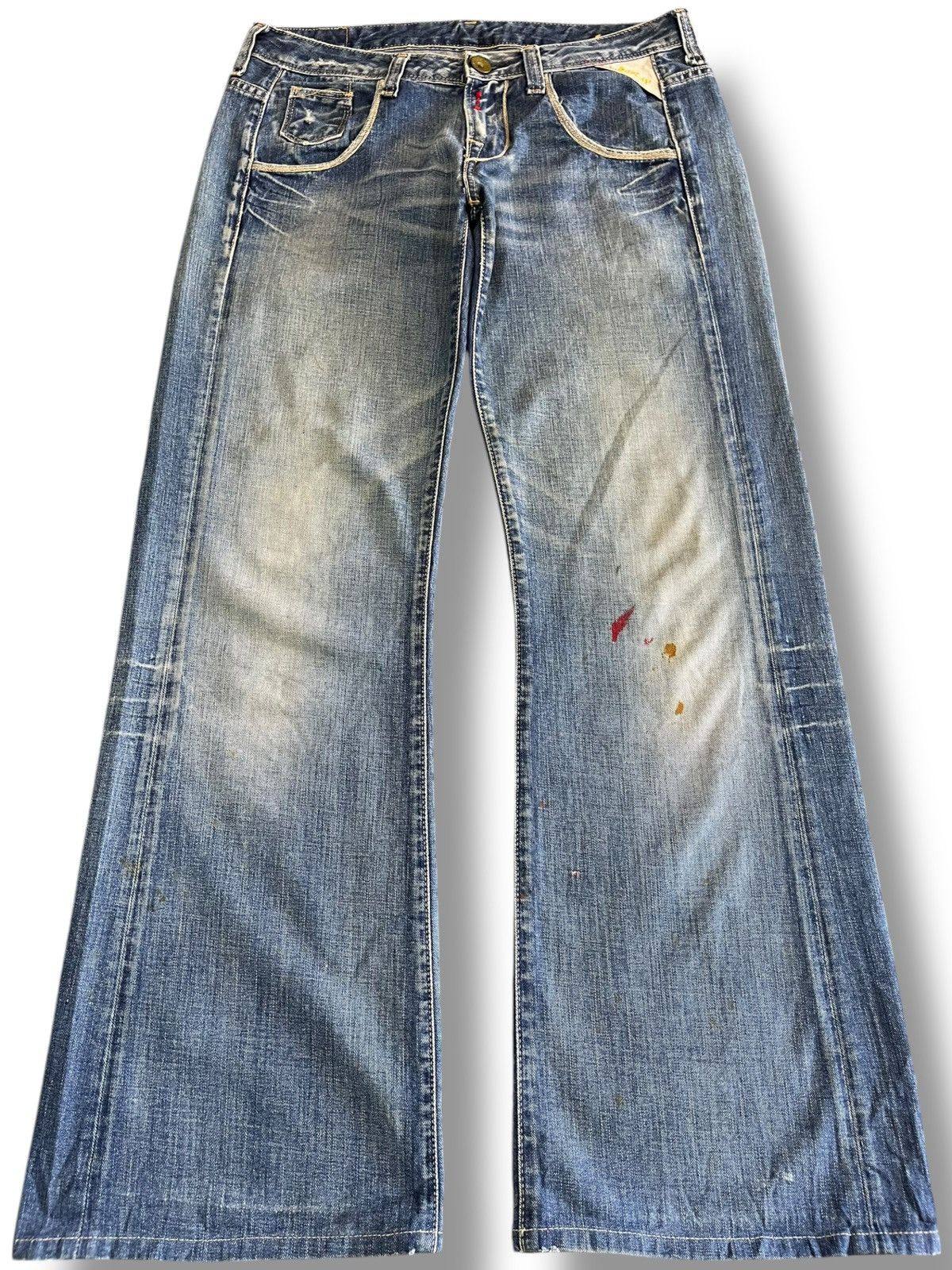 If Six Was Nine Vintage Replay Flare Faded Denim Size US 31 - 1 Thumbnail