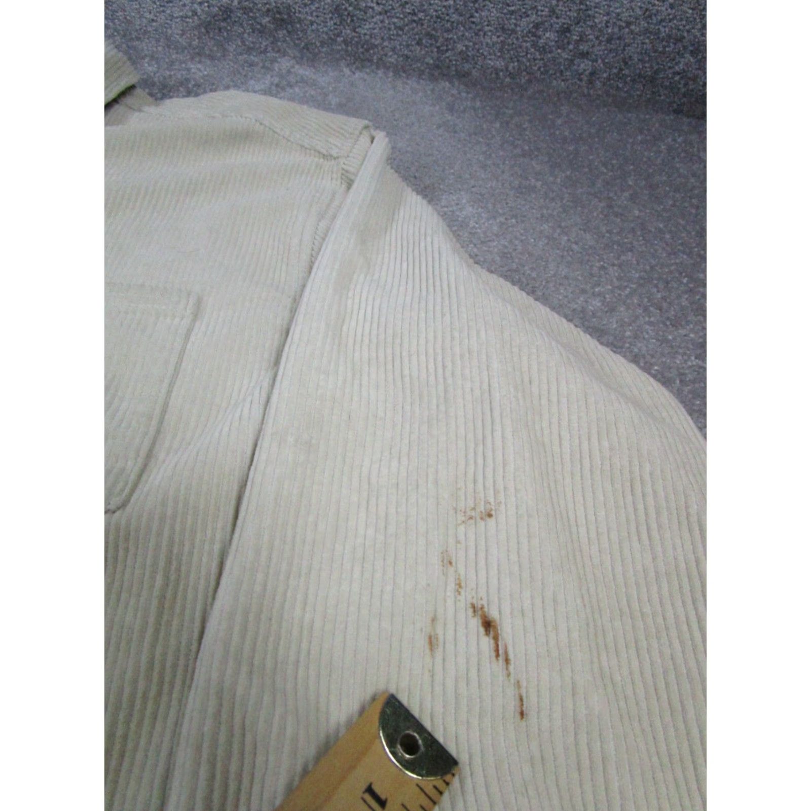 Zara Zara Shirt Mens XL Beige Cotton Corduroy Button-Up Button-Down Collared Long Sleeve Size US XL / EU 56 / 4 - 7 Thumbnail