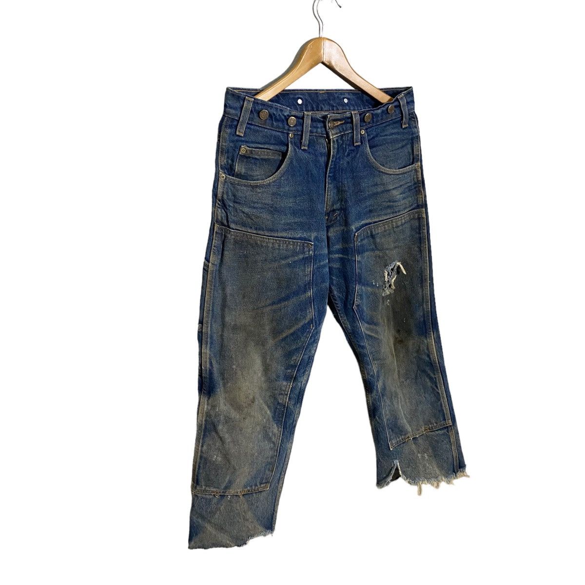 Vintage Prison Blu double knee distressed worker pant Size US 32 / EU 48 - 14 Thumbnail
