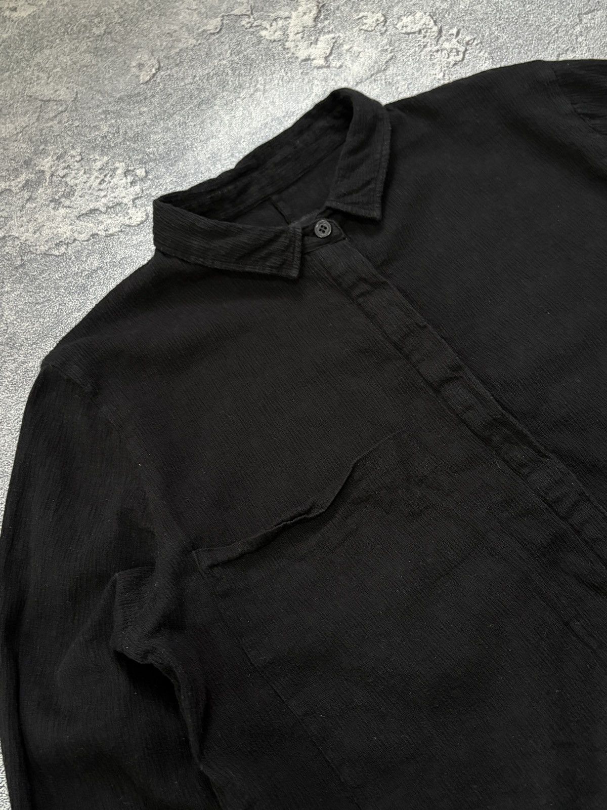 Thom Krom Thom Krom Black Asymmetric Distressed Hem Shirt L Size L / US 10 / IT 46 - 4 Thumbnail