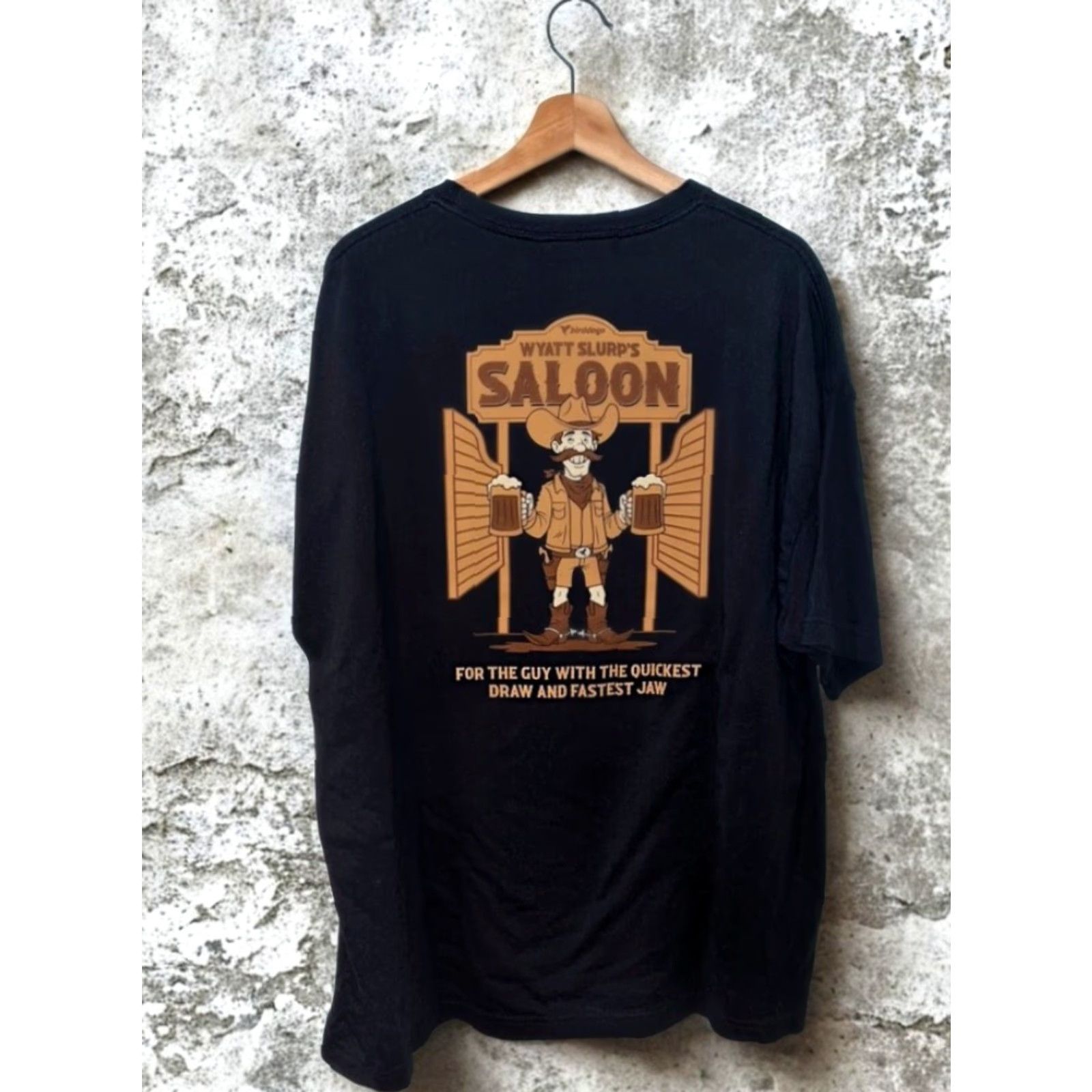 Vintage Birddogs Wyatt Slurp’s Saloon Tee 2XL Black Graphic Front & Back Print Men’s T-Shirt EUC Size US XXL / EU 58 / 5 - 4 Thumbnail