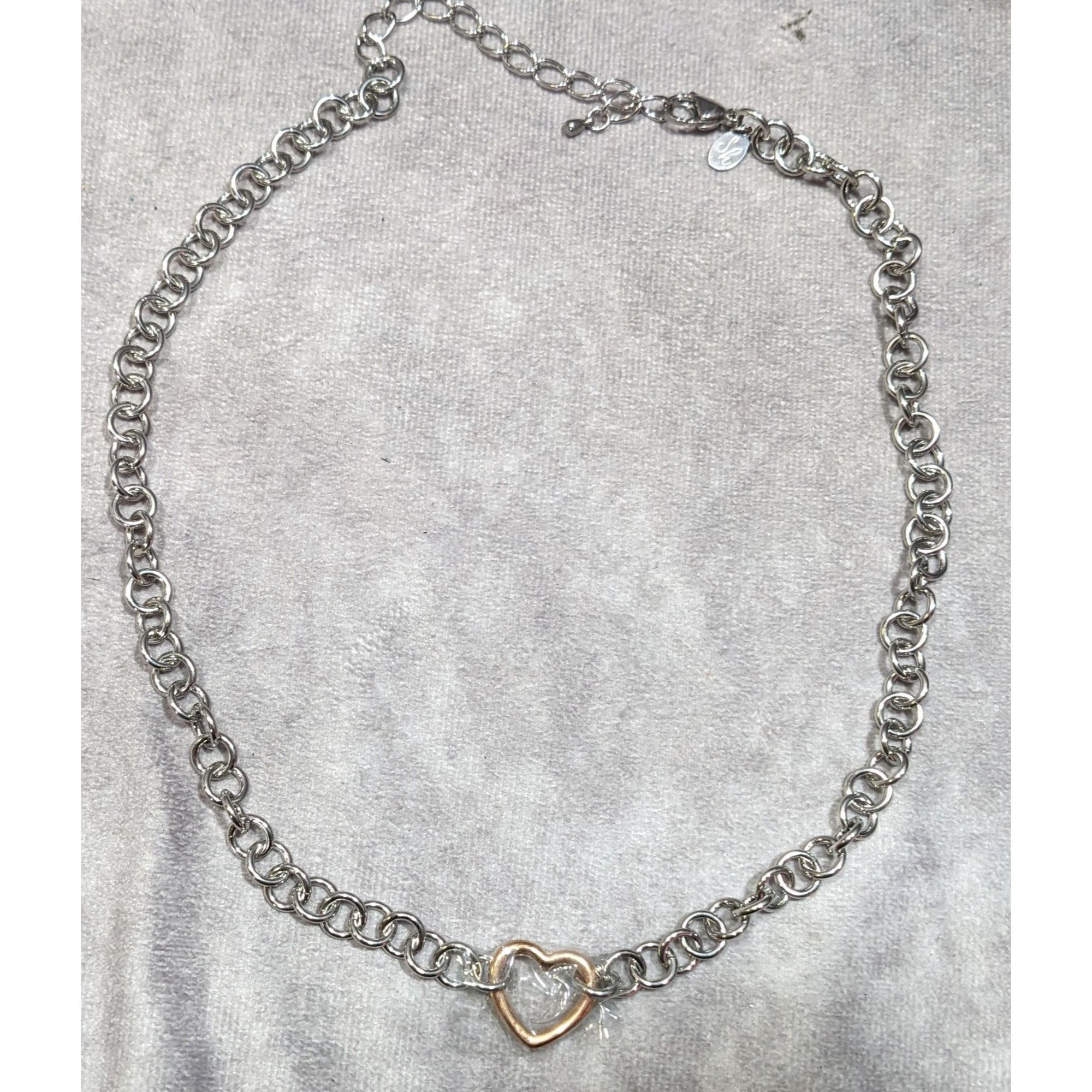 Other Coquette Heart Pendant Chain Necklace Silver And Gold Tone Size ONE SIZE - 5 Thumbnail
