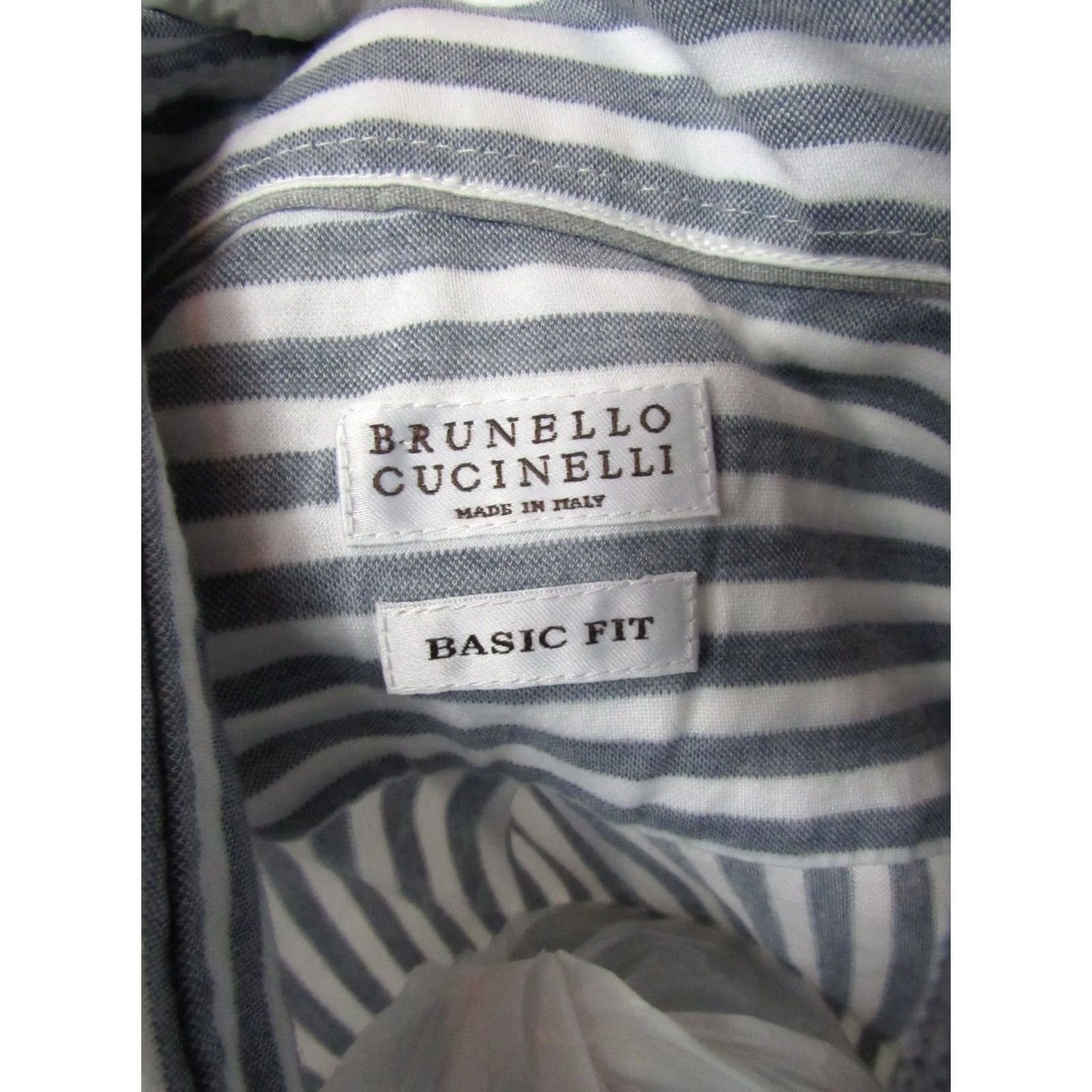 Brunello Cucinelli Brunello Cucinelli Shirt Mens XLarge Basic Fit Blue and White Size US XL / EU 56 / 4 - 7 Thumbnail