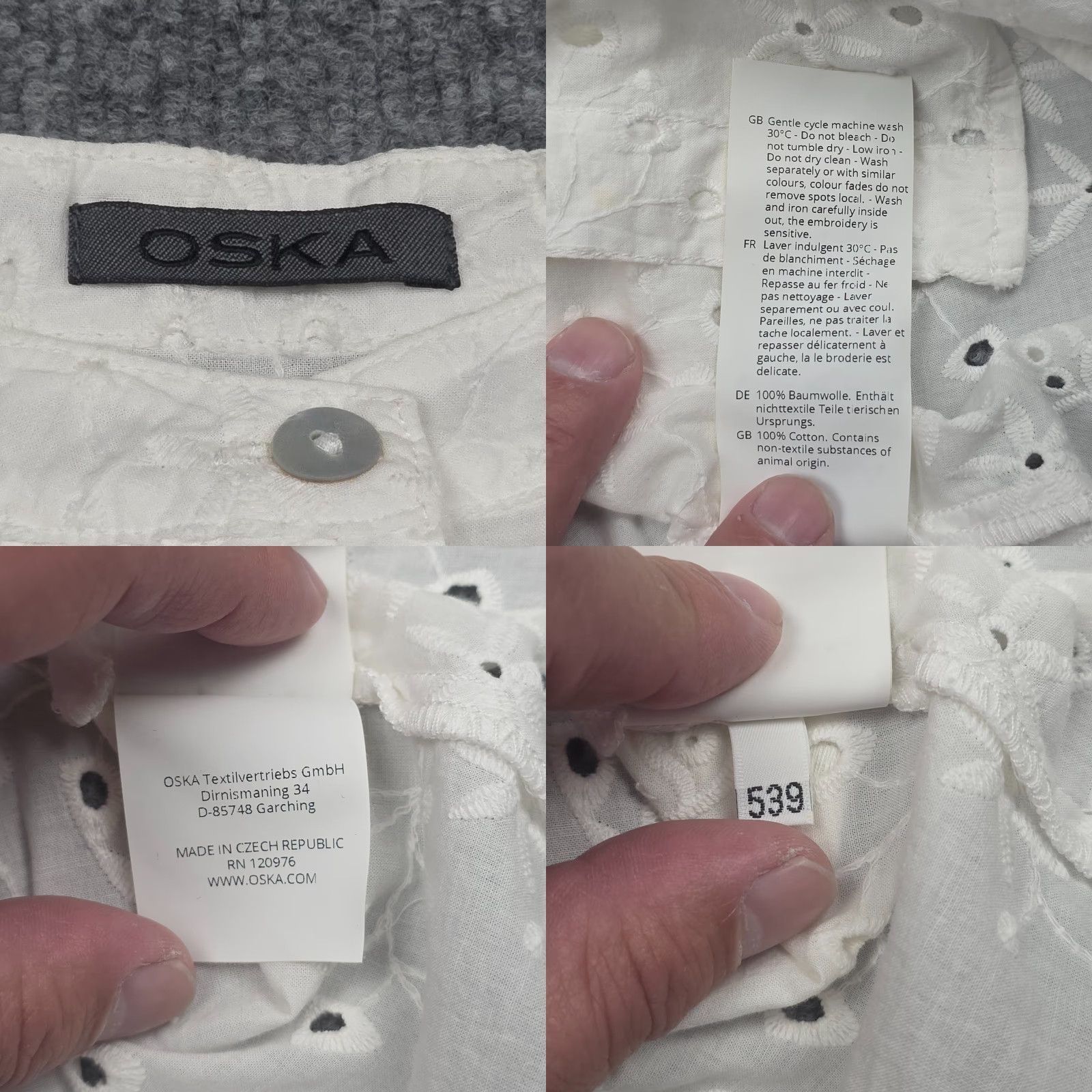 Vintage **OSKA Floral Button Up White Women's L Shirt** User: **OSKA Floral Button Up White Women's L Shirt** Size L / US 10 / IT 46 - 8 Thumbnail