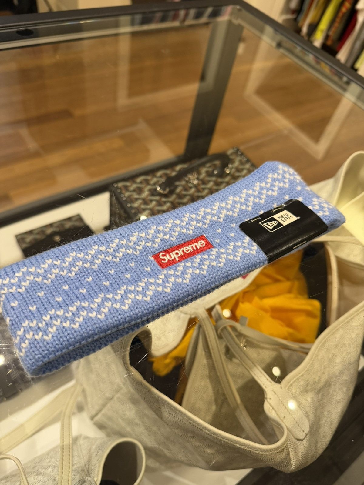 New Era × Supreme New Era x Supreme Arc Logo Headband - Blue Size ONE SIZE - 2 Thumbnail