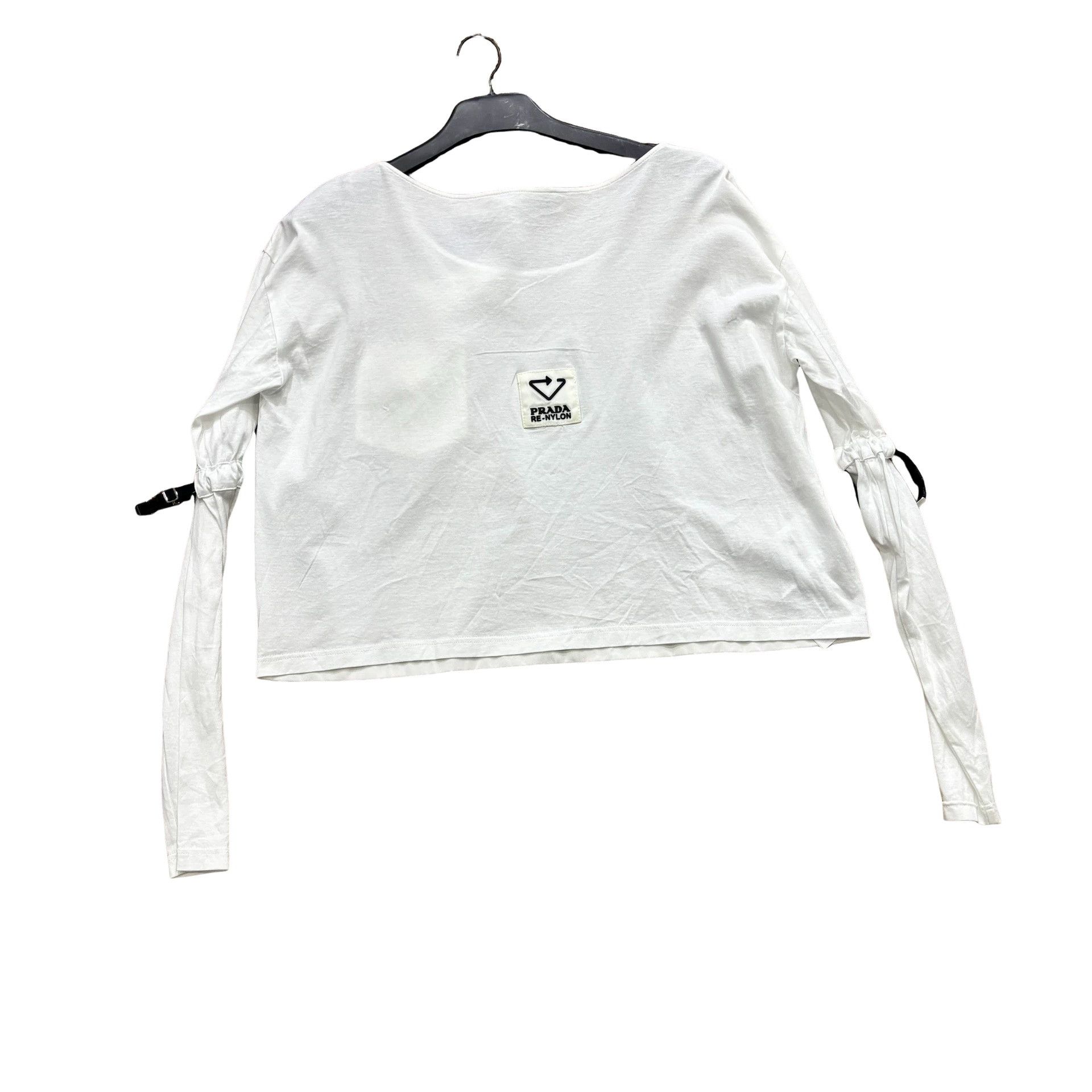 Prada Prada Re-Nylon Triangle Logo Long Sleeve Tee XS Size XS / US 0-2 / IT 36-38 - 1 Thumbnail