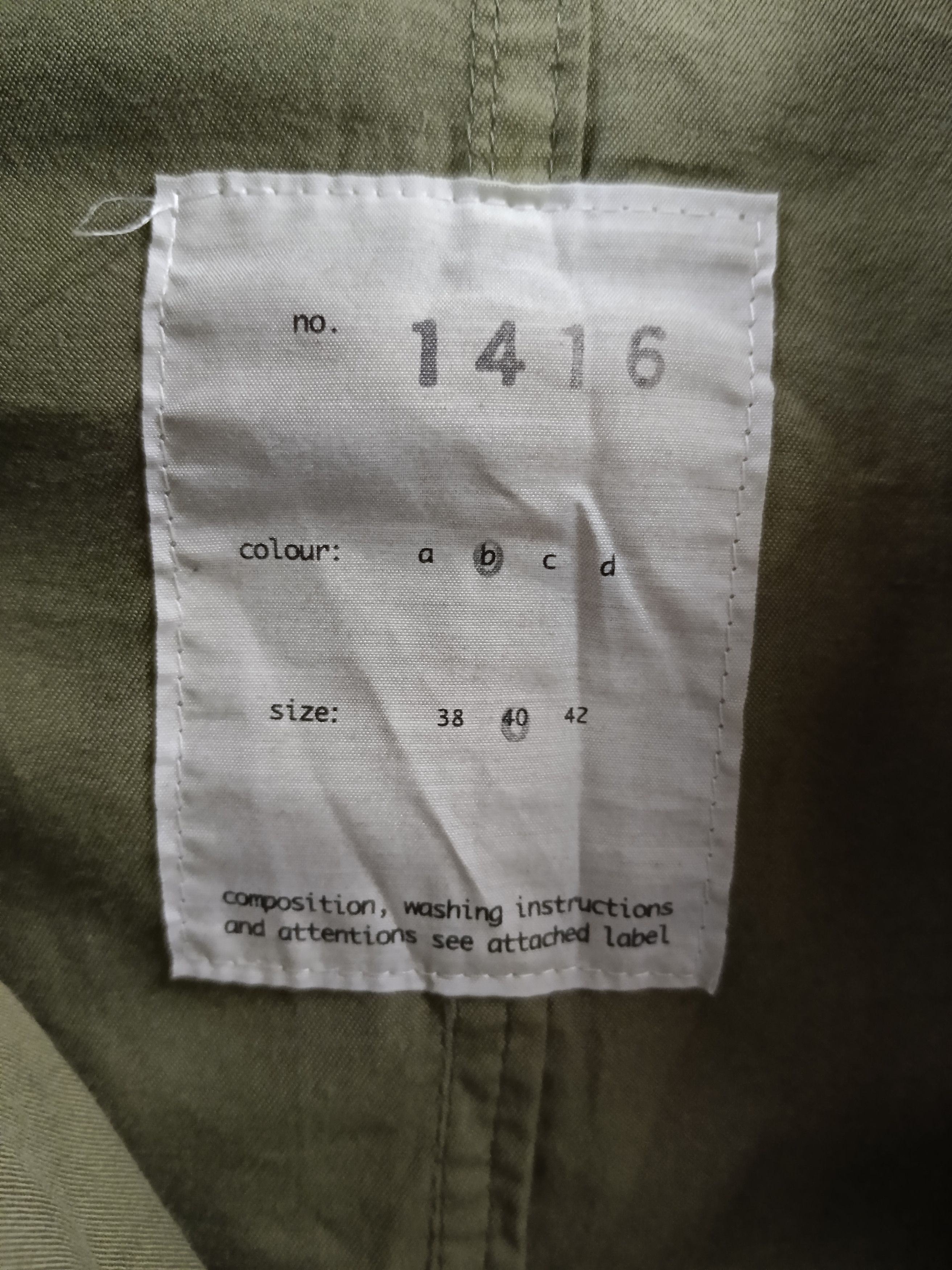 Nude: Masahiko Maruyama Nude:MASAHIKO MARUYAMA PARKA OLIVE GREEN Size US S / EU 44-46 / 1 - 8 Thumbnail