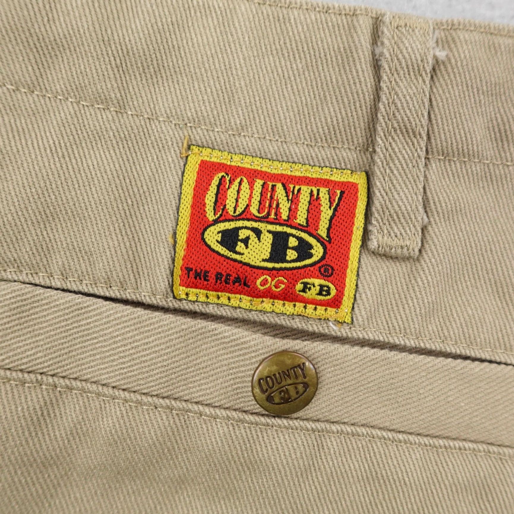 Vintage VINTAGE FB County Shorts Mens 42 Khaki Beige Tan Chino Twill Work Utility Mens 42 Beige Khaki Chino Shorts with Pockets Vintage Size US 42 / EU 58 - 4 Thumbnail