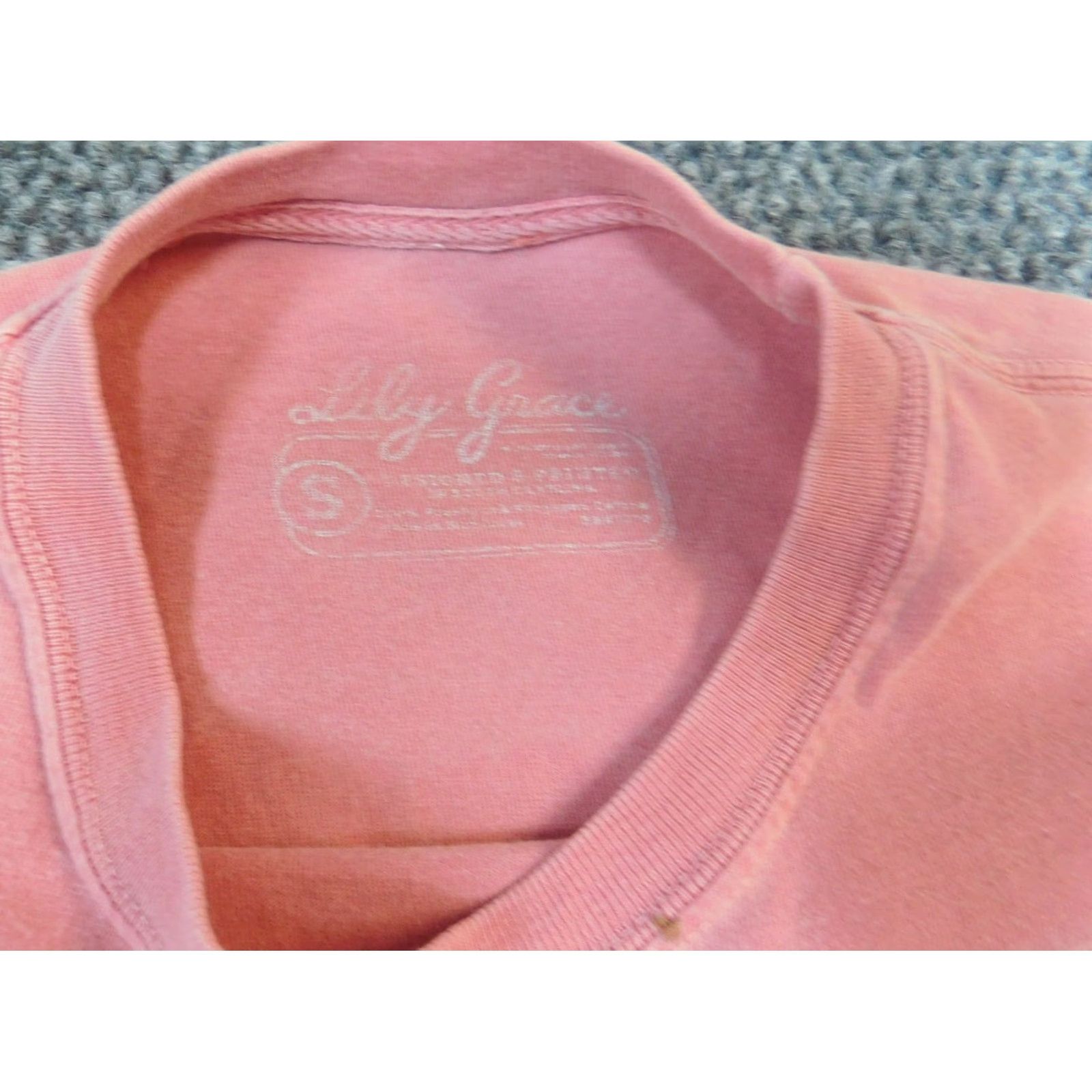 Vintage Lily Shirt Womens S Pink Long Sleeve Cotton Polyester Rayon Crew Neck Casual T-Shirt Classic Basic Breathable Size S / US 4 / IT 40 - 6 Thumbnail