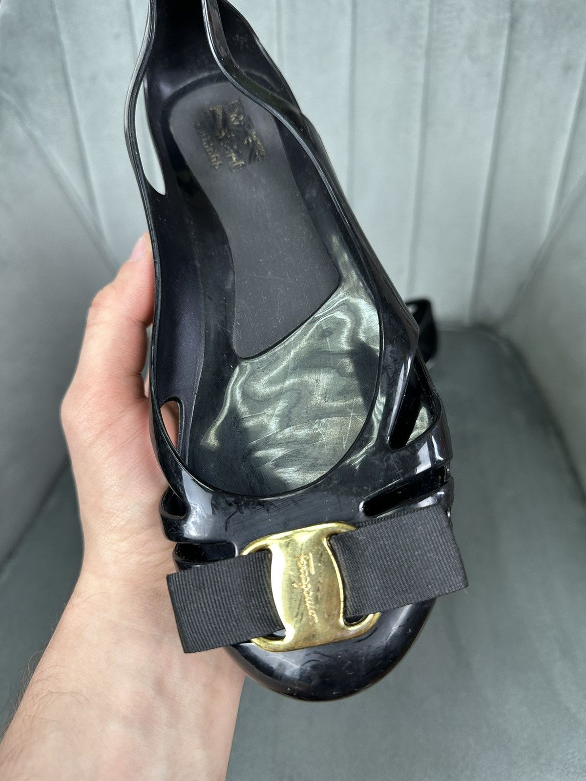 Salvatore Ferragamo Salvatore Ferragamo Jelly Ballet Flat With Vara Bow 7 size Size US 7 / IT 37 - 7 Thumbnail
