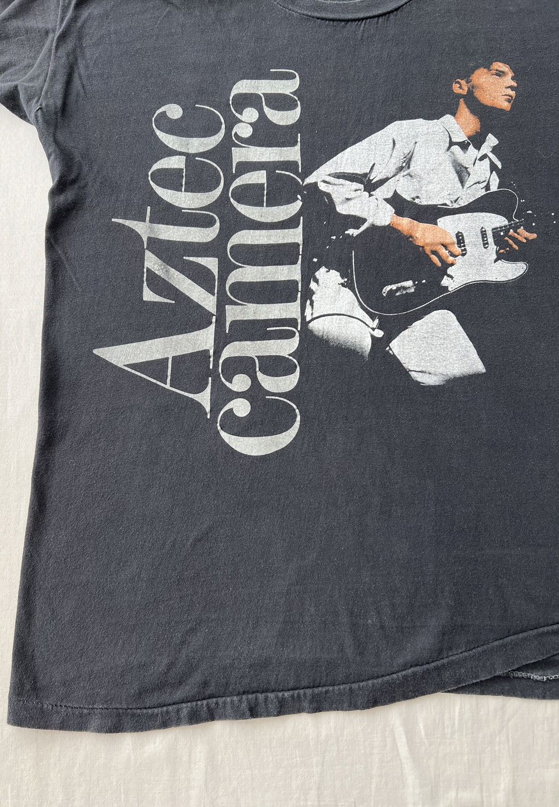 Band Tees Vintage 1988 Aztec Camera Tour 80s Pop Band Black T-shirt Size US L / EU 52-54 / 3 - 8 Thumbnail