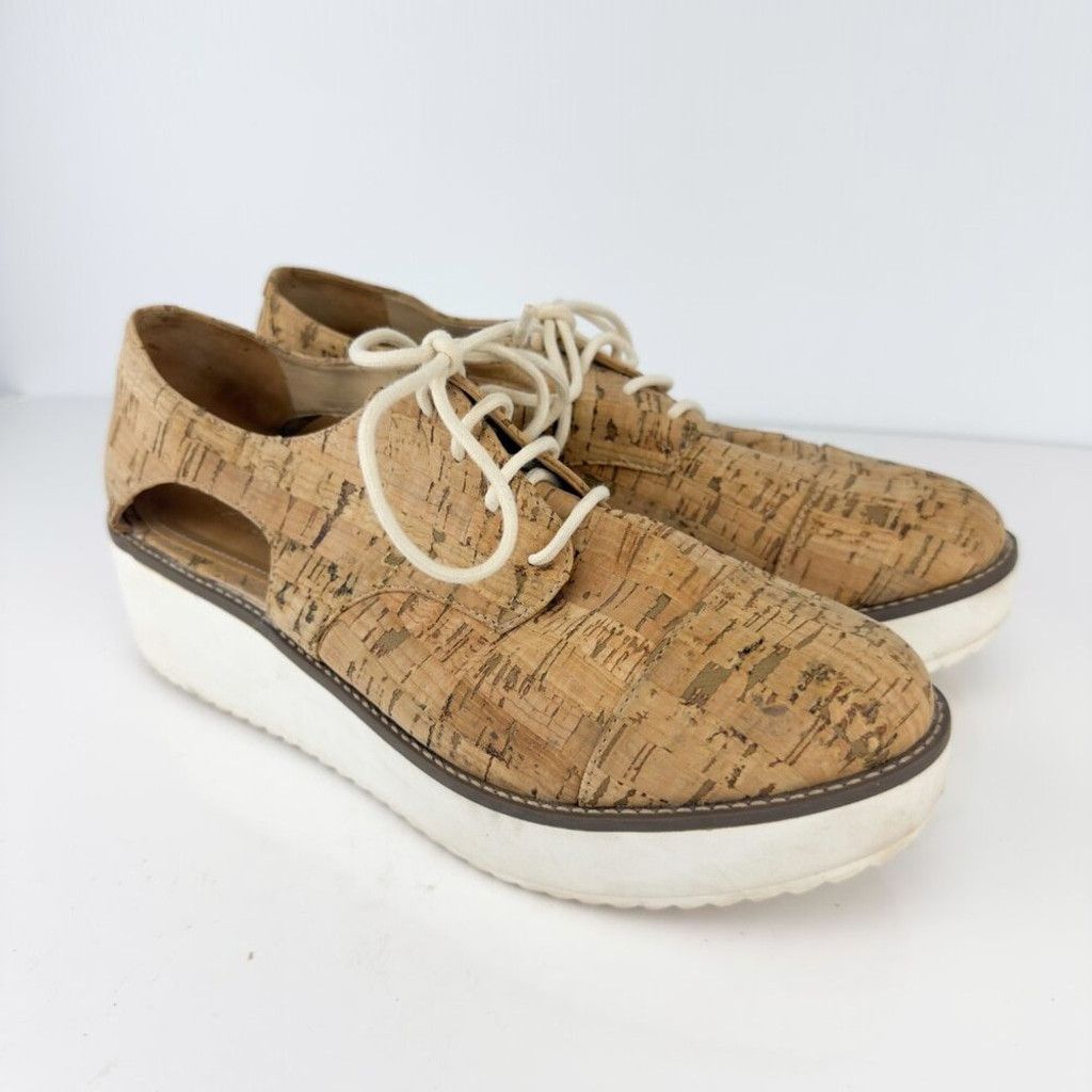 SCHUTZ SCHUTZ Oxford Cut Out Cork Lightweight Contemporary Tan Size US 11 / IT 41 - 4 Thumbnail